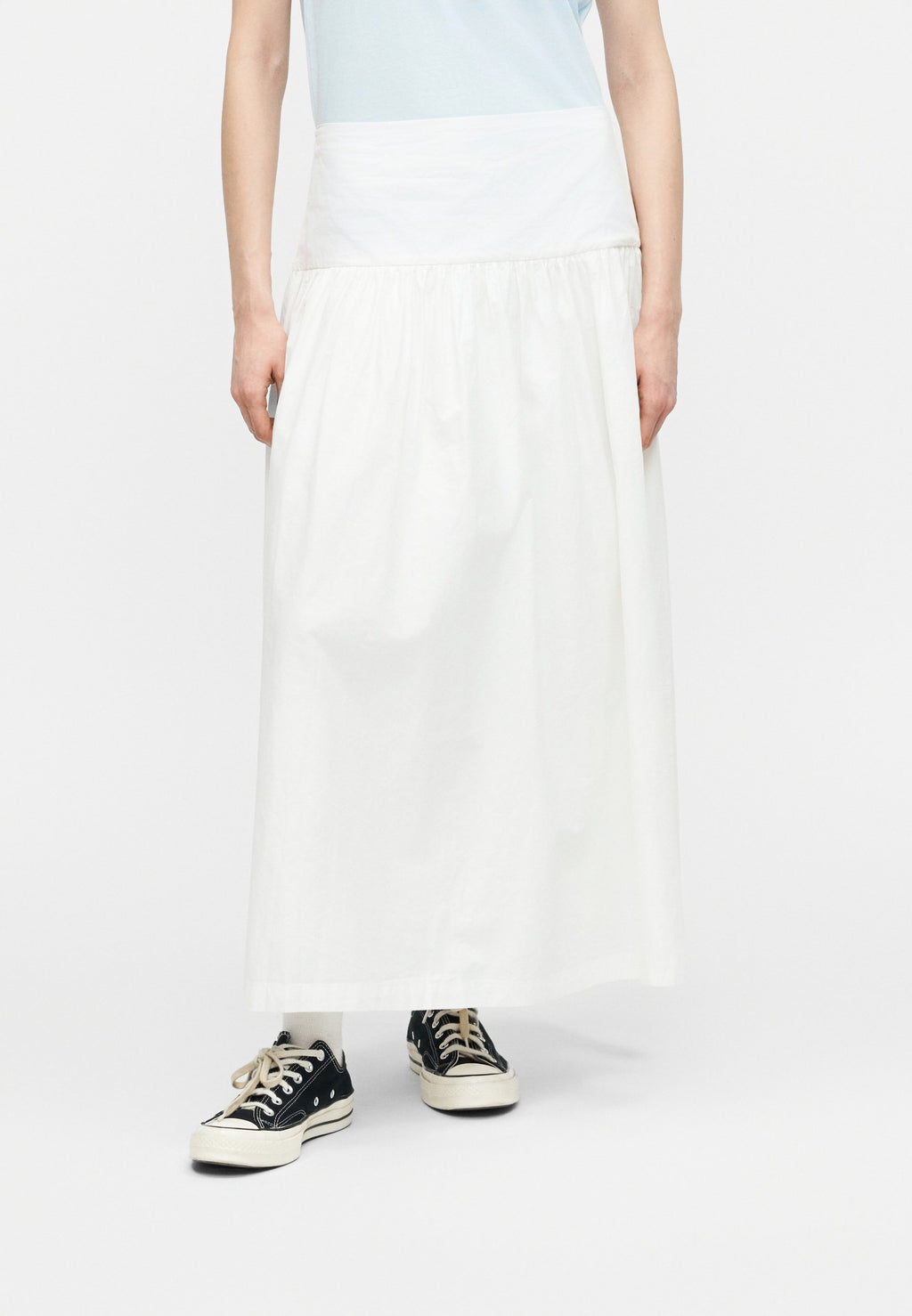 DROPWAIST - Maxi skirt - optic white
