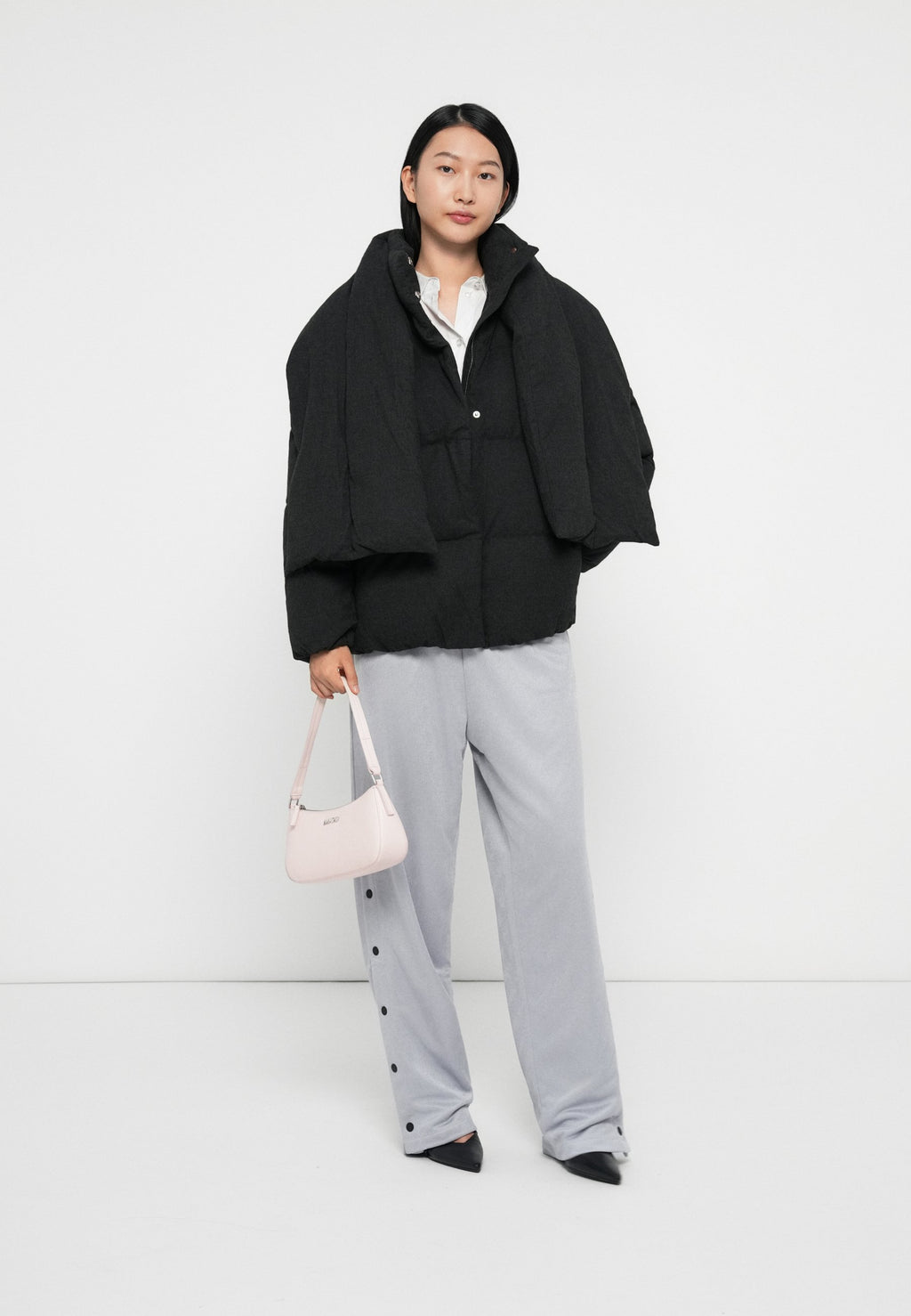 NICOLE - Tracksuit bottoms - silver-coloured