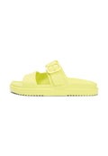 DOUBLE STRAP ENAMEL FLAG LIGHTWEIGHT SANDALS - Sandals - lime zing