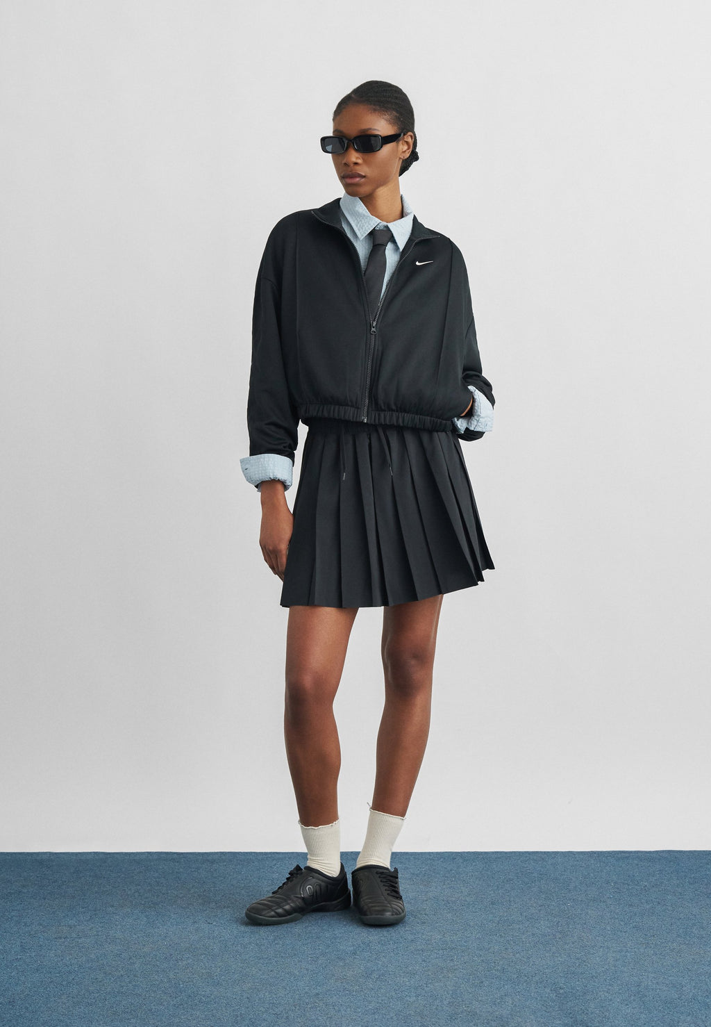 Zip-up sweatshirt - black/chalk