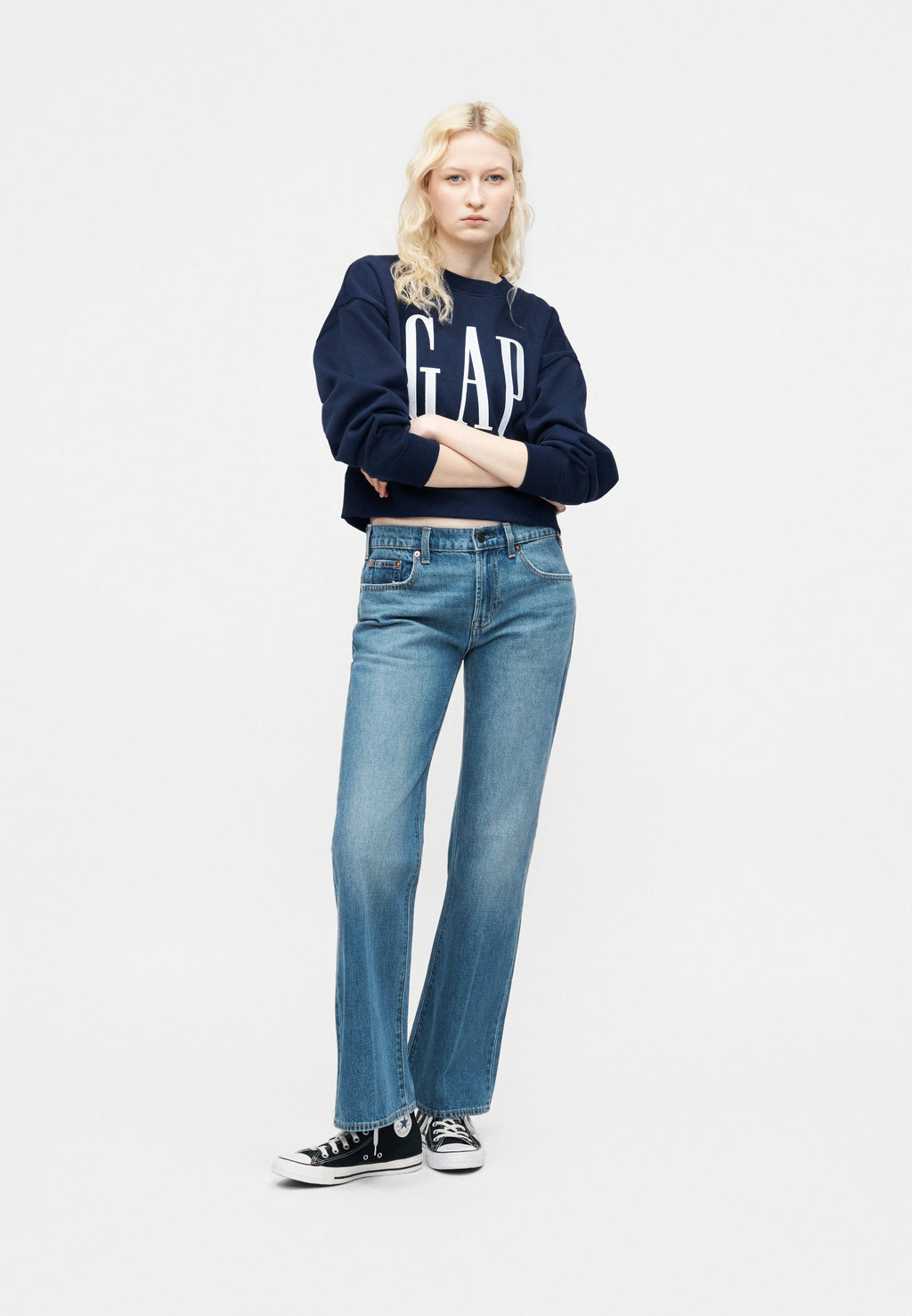 LOGO WEDGE - Sweat-shirt - bleu marine