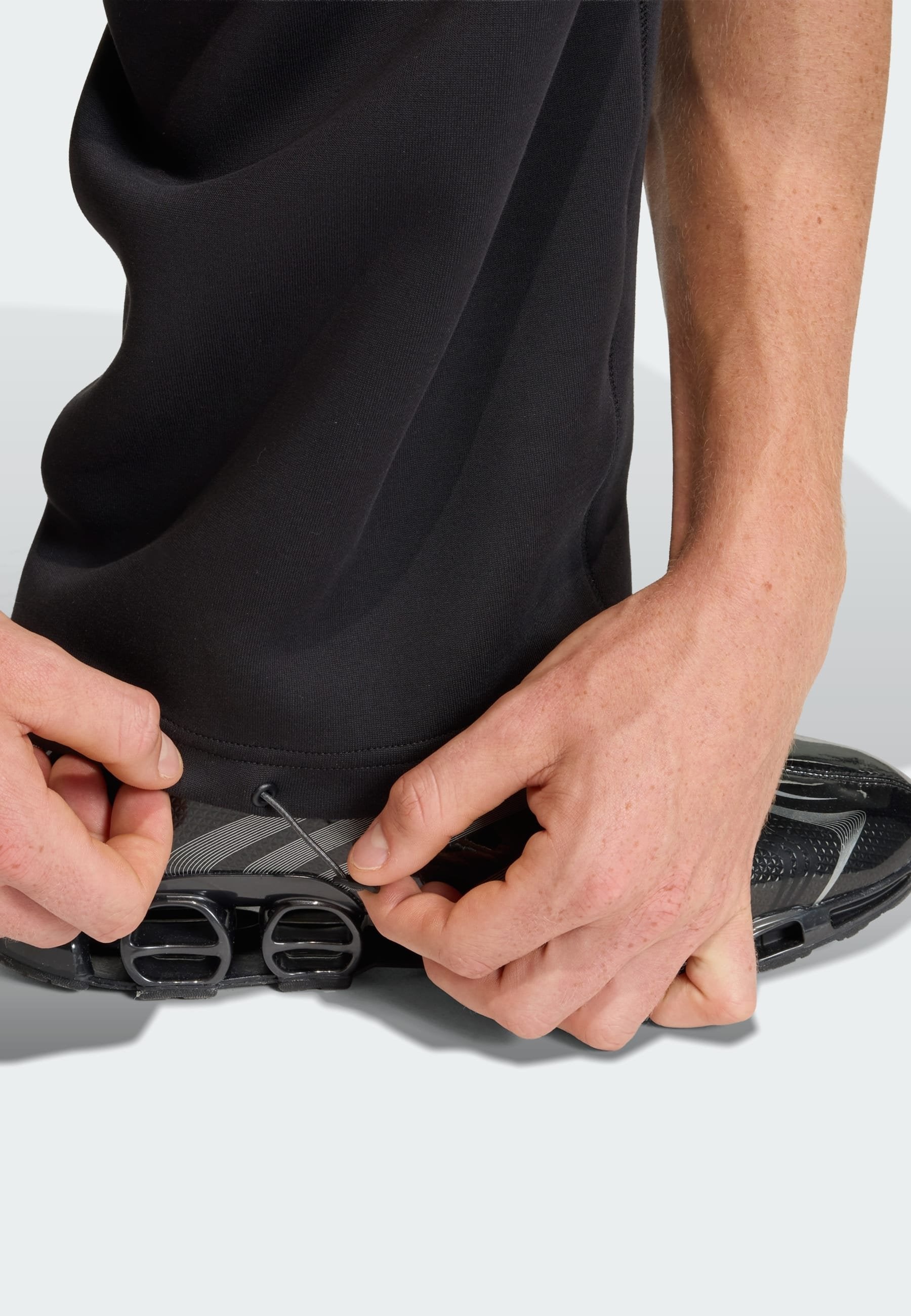 SPACER OPEN HEM - Tracksuit bottoms - black