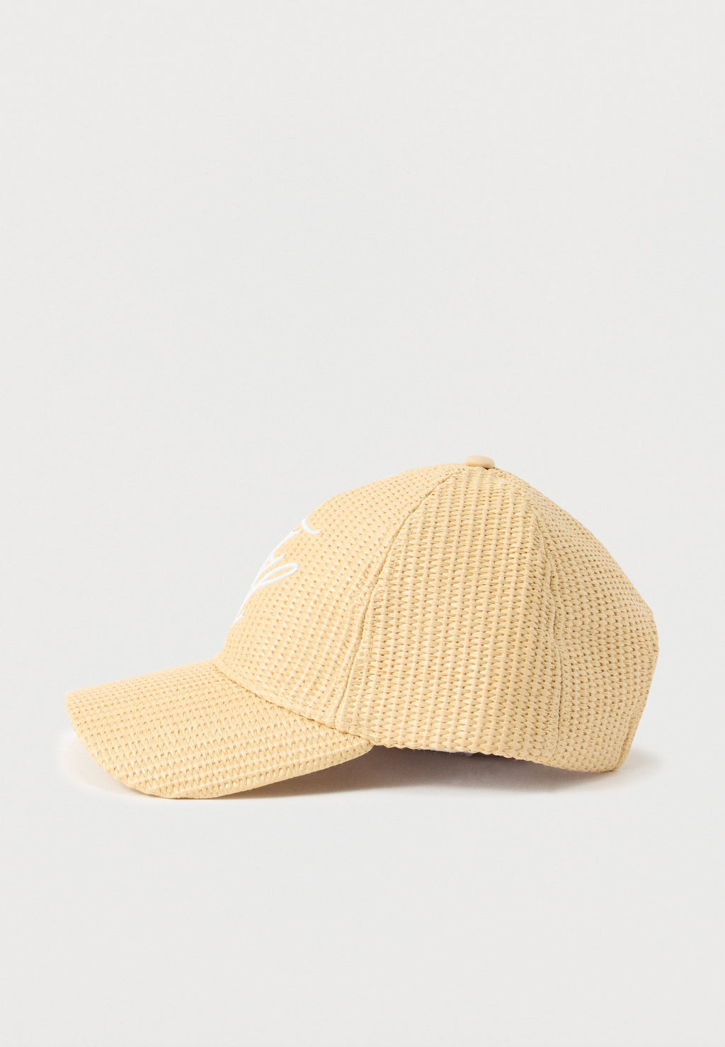 LOGO EMBROIDERY RAFFIA BASEBALL CAP - Cap - neutral raffia