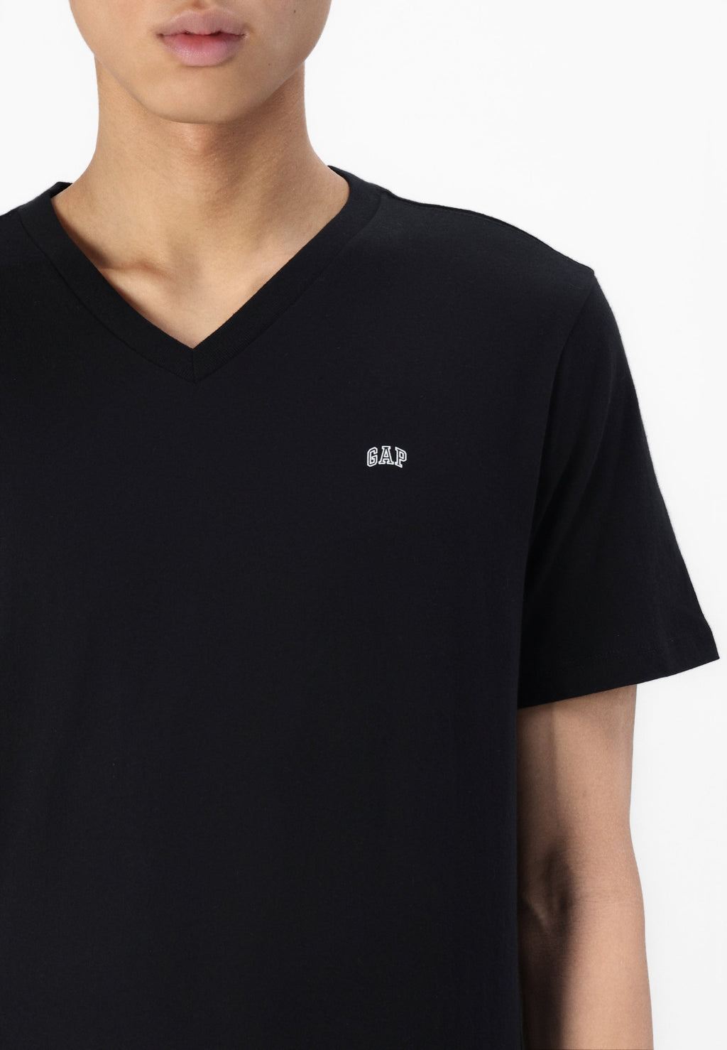 EVERYDAY MICRO LOGO VEE - Basic T-shirt - true black