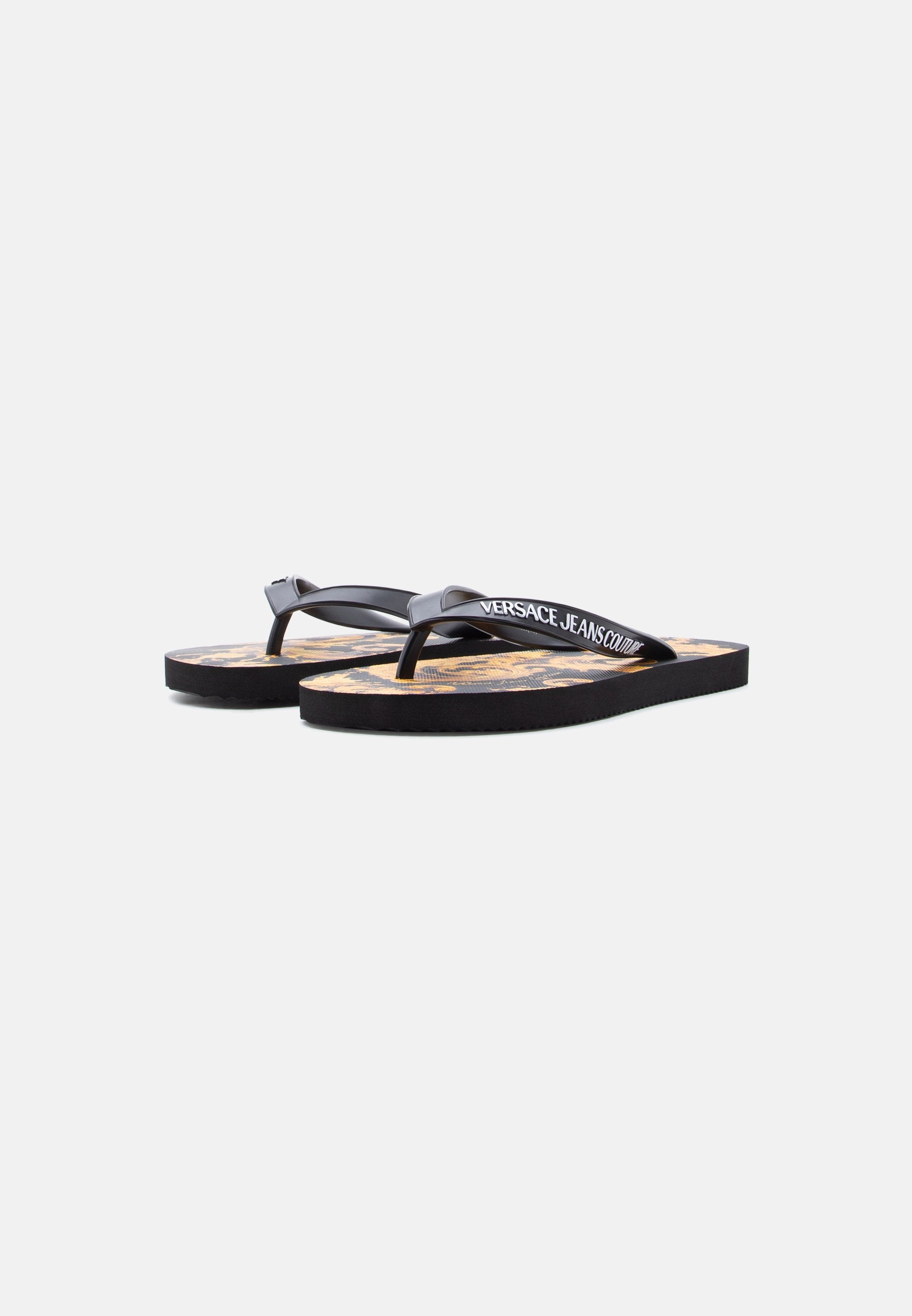 FONDO - T-bar sandals - black/gold-coloured