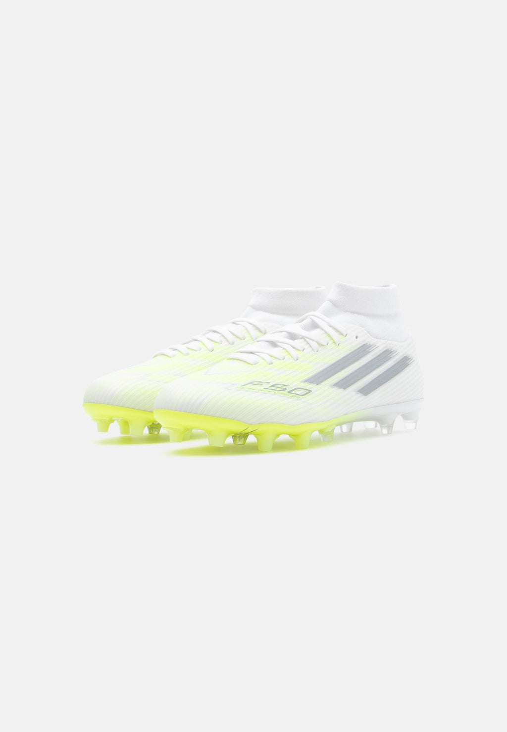 F50 SPARKFUSION LEAGUE MID CUT - Football boots artificial grass - footwear white/iron metallic/hi res yellow