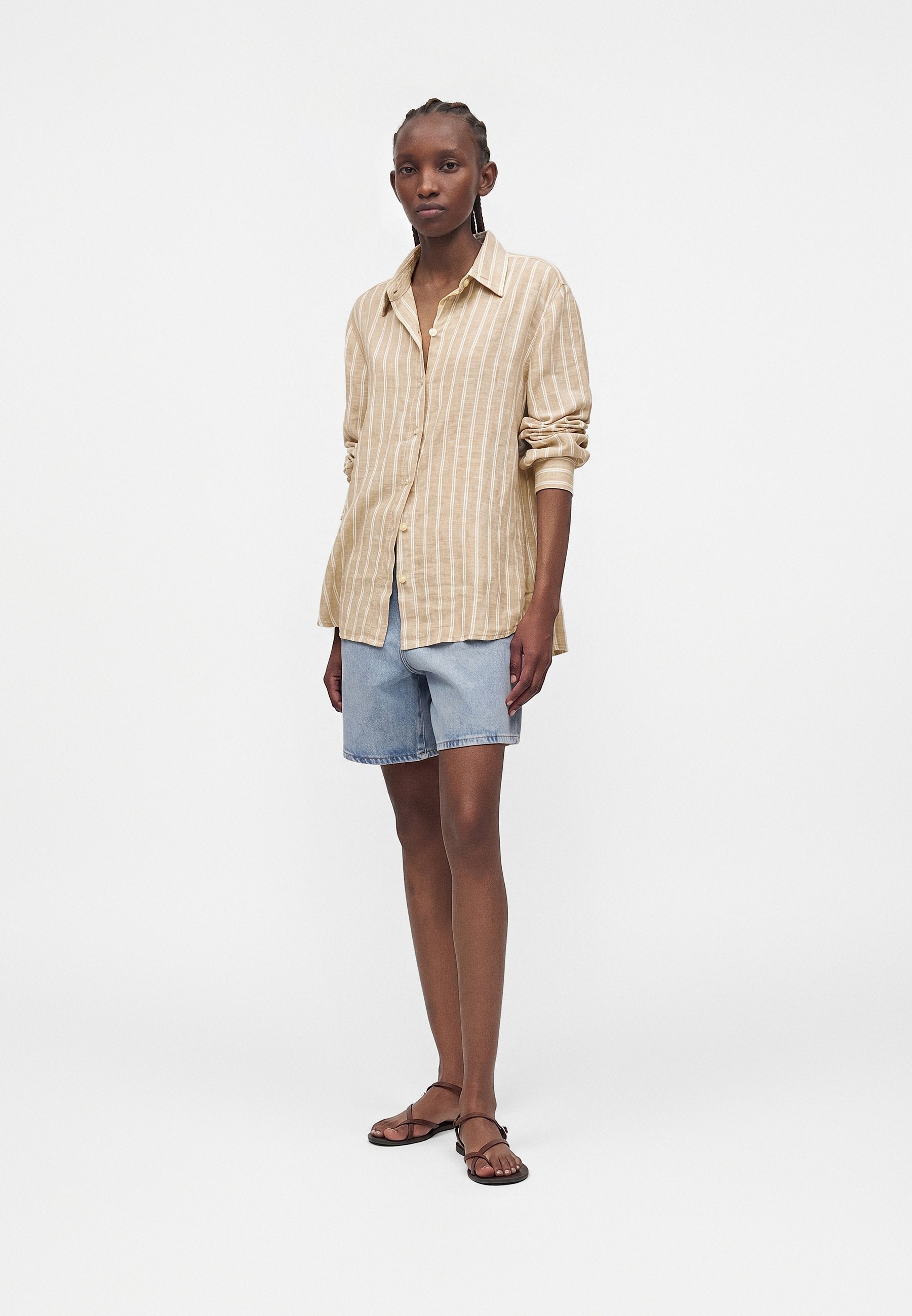 CHEMISIER EASY - Blouse boutonnée - blanc/kaki