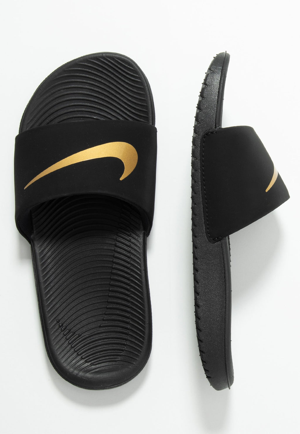 KAWA SLIDE UNISEX - Claquettes de piscine - noir/or métallisé
