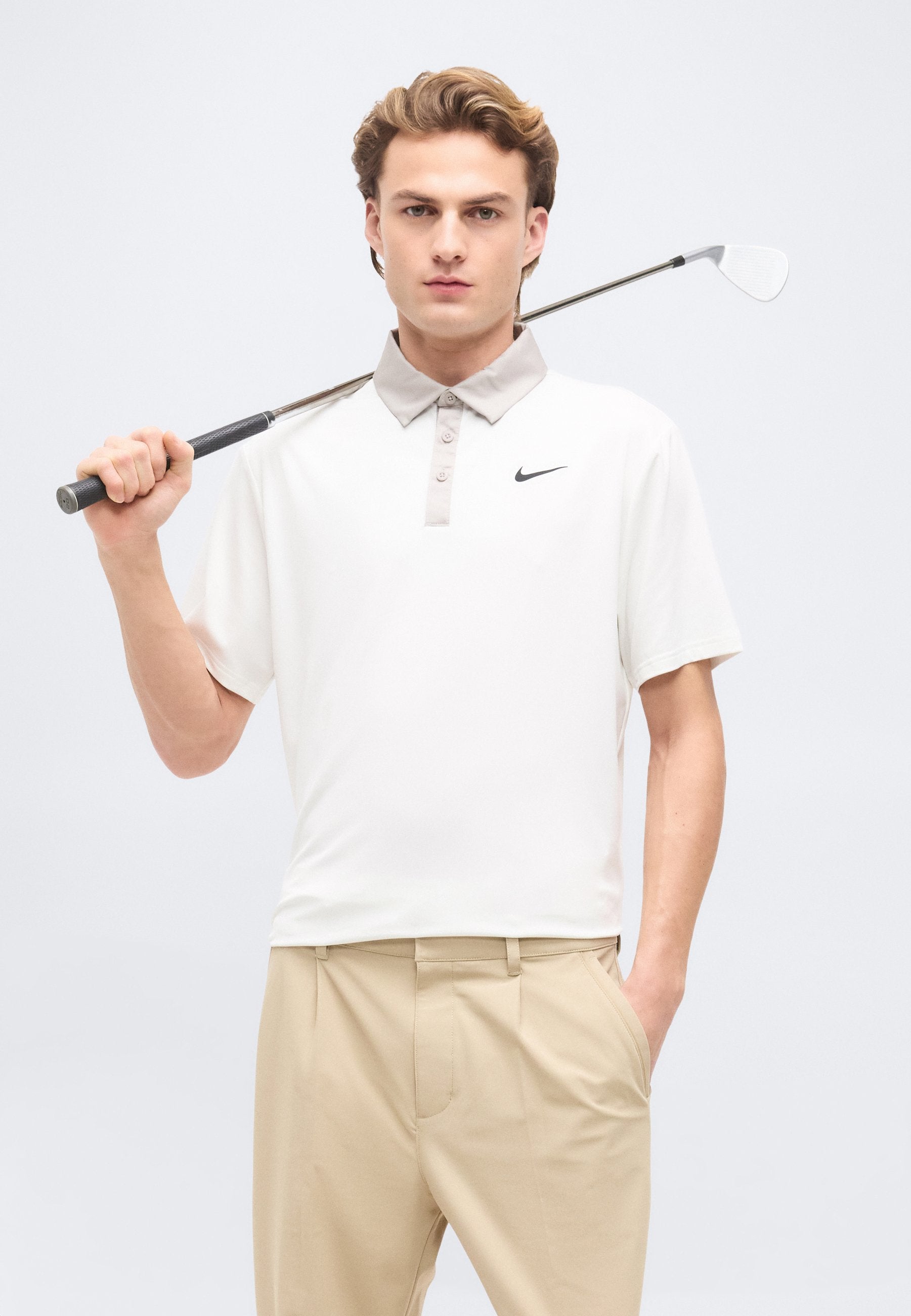 PAR SLIM - Trousers - limestone/black