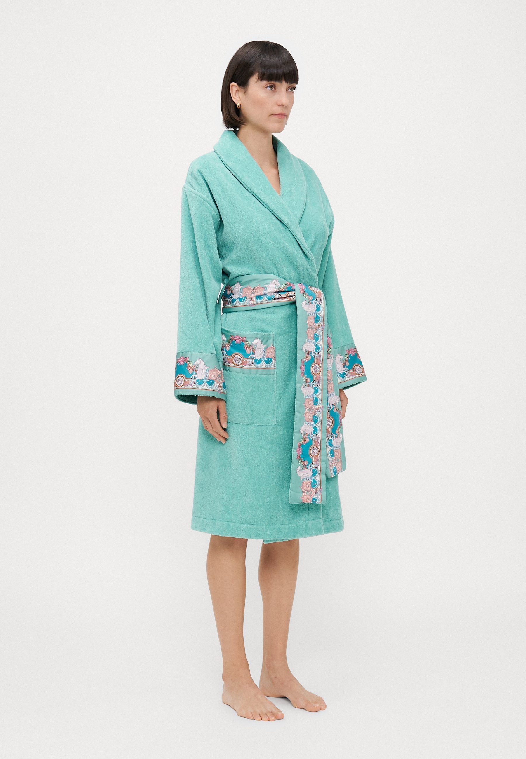 BATHROBE  - Dressing gown - sea green/dark sea green