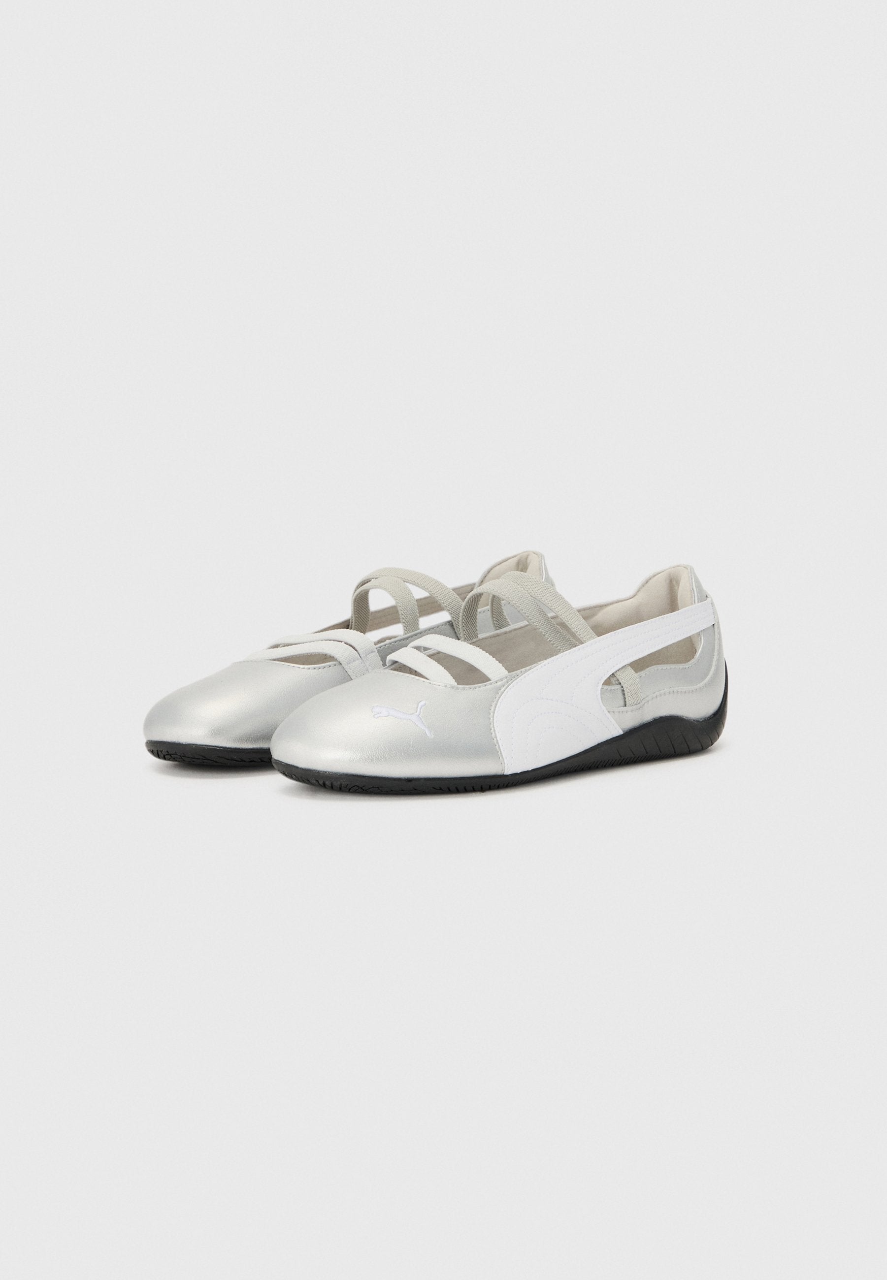 SPEEDCAT BALLET METALLIC WNS - Ankle strap ballet pumps - silver/white