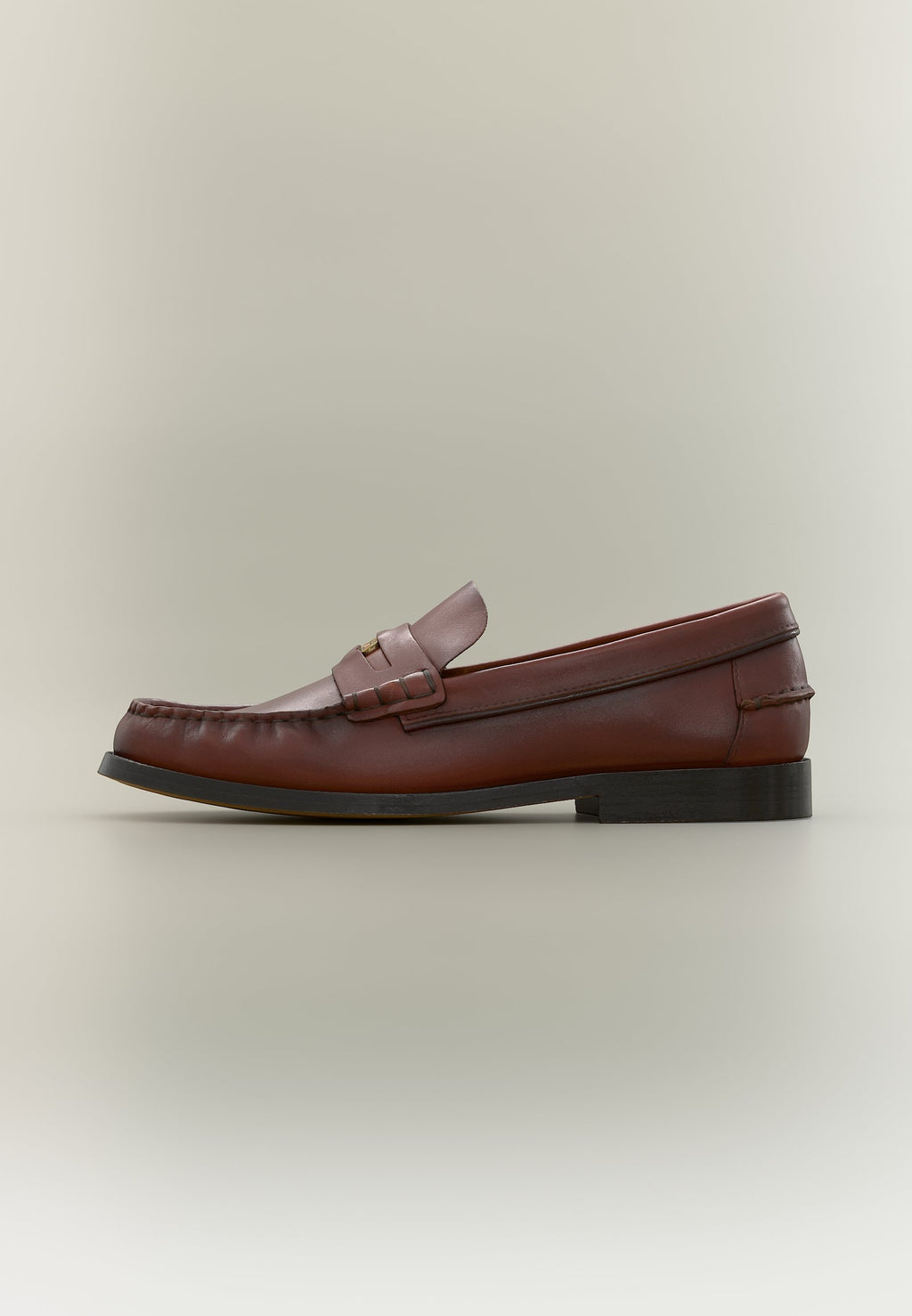 LEATHER PENNY LOAFERS - Slip-ons - cherry chestnut