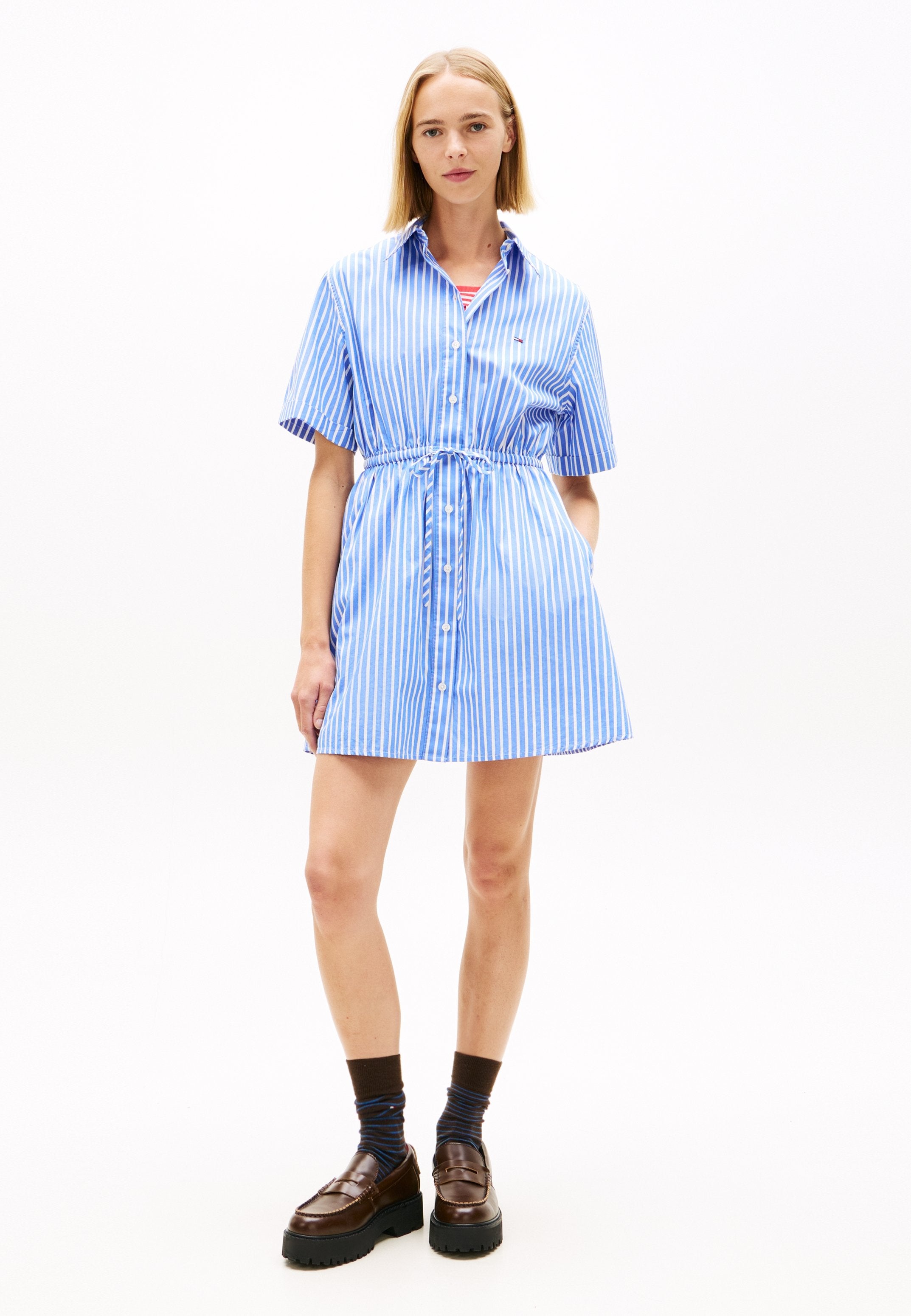 ROBE CHEMISE RAYÉE - Robe chemise - bleu empire