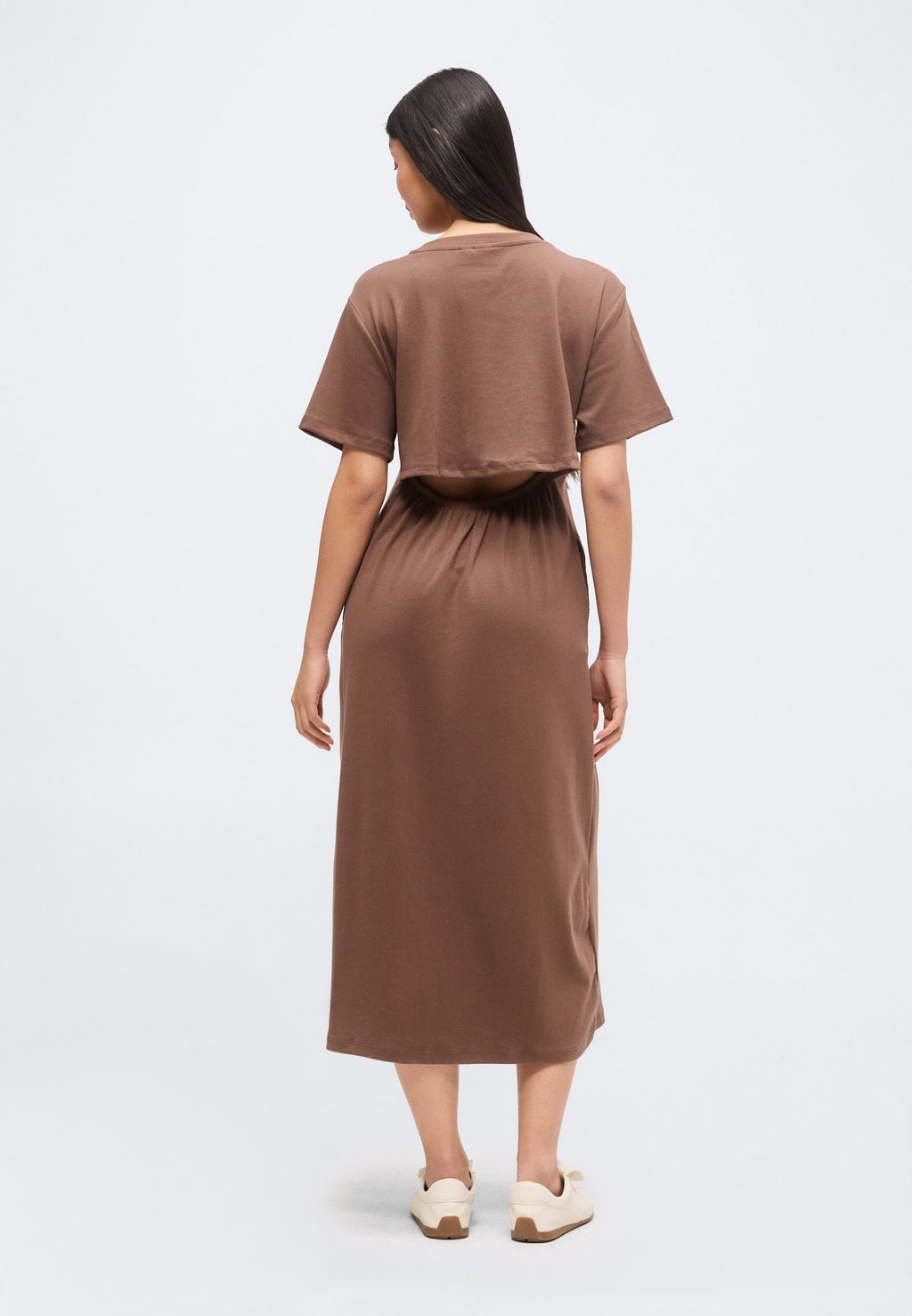 LOGO DRESS - Jersey dress - amber wood