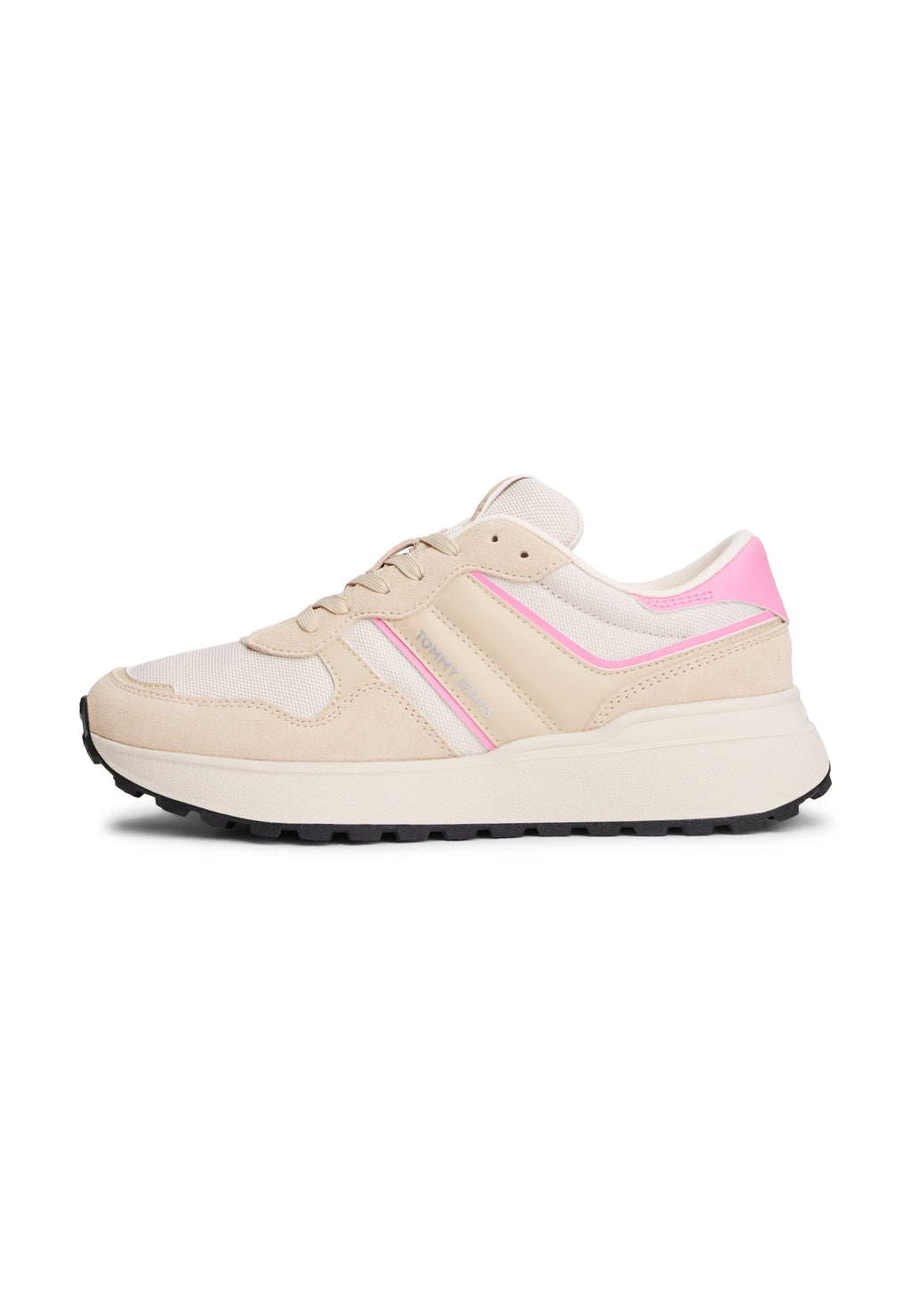 SUEDE CLEAT MIXED TEXTURE TRAINERS - Trainers - white clay/blush