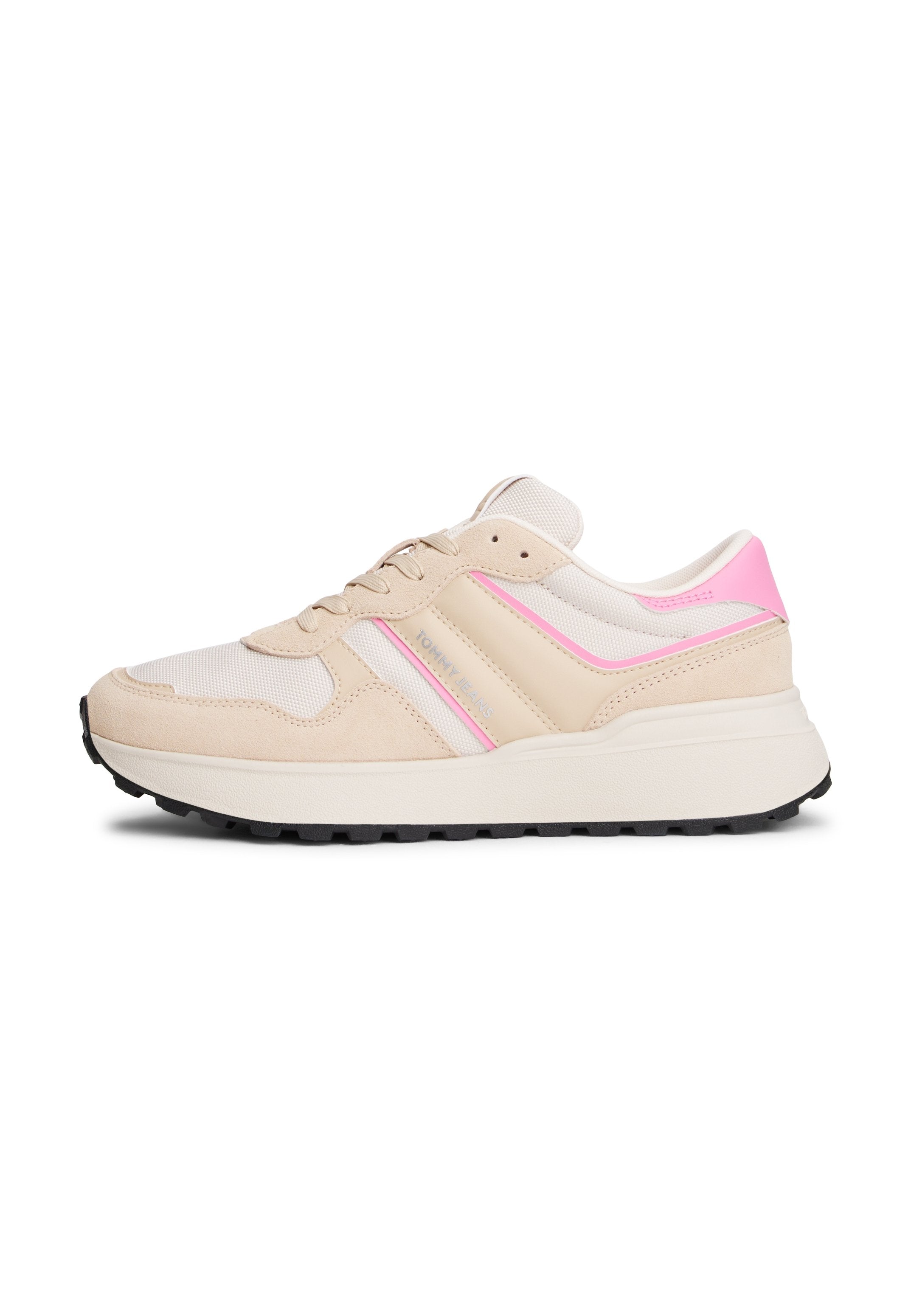 SUEDE CLEAT MIXED TEXTURE TRAINERS - Trainers - white clay/blush