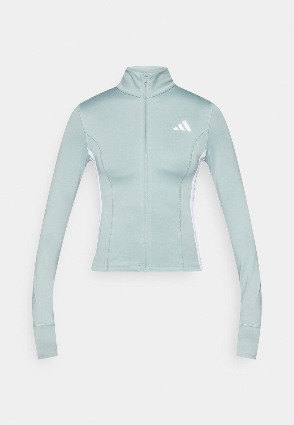 VESTE D'ENTRAÎNEMENT 3 BANDES ZIPPÉE WORKOUT ESSENTIALS - Veste d'entraînement - sauge/blanc