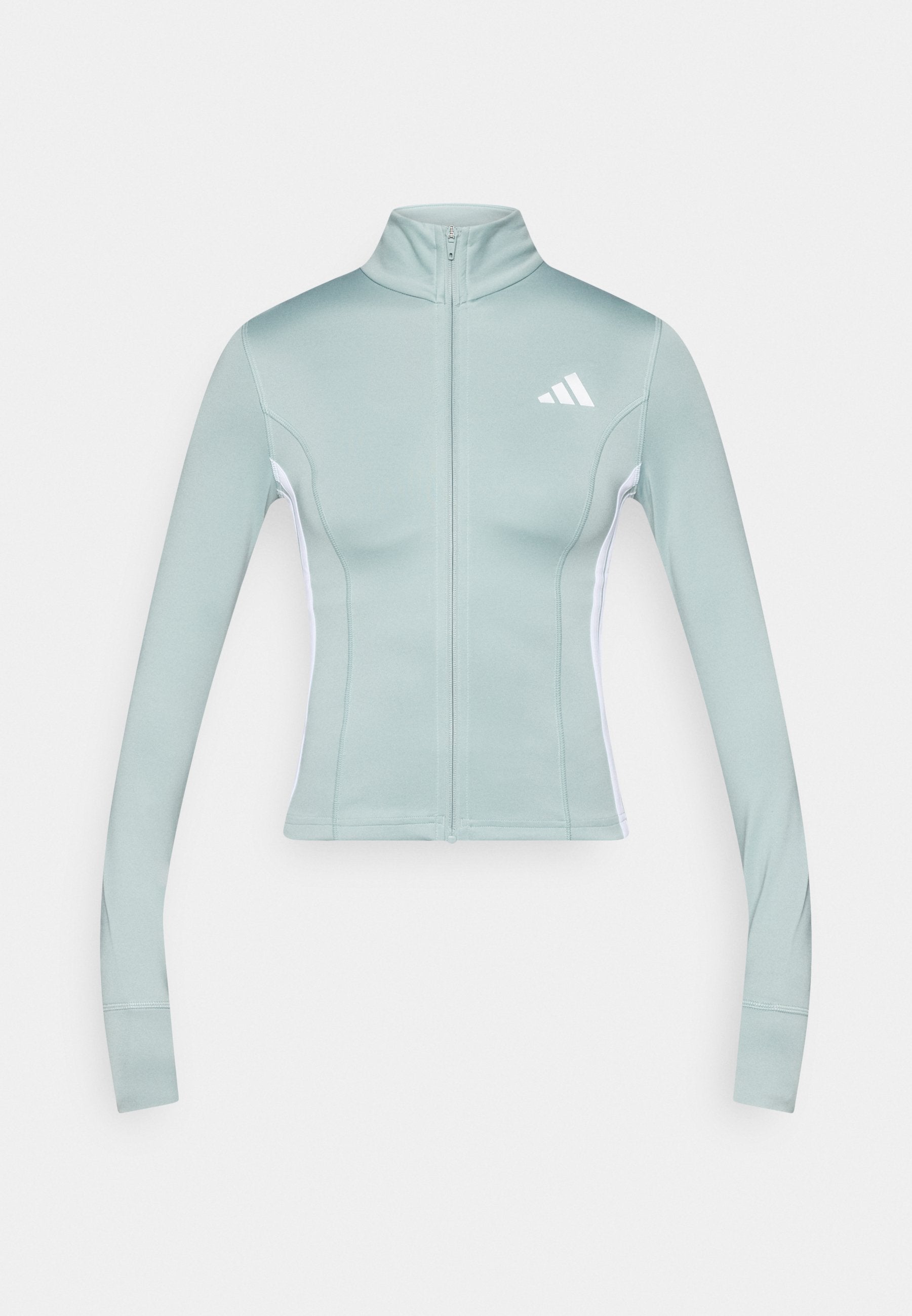 VESTE D'ENTRAÎNEMENT 3 BANDES ZIPPÉE WORKOUT ESSENTIALS - Veste d'entraînement - sauge/blanc