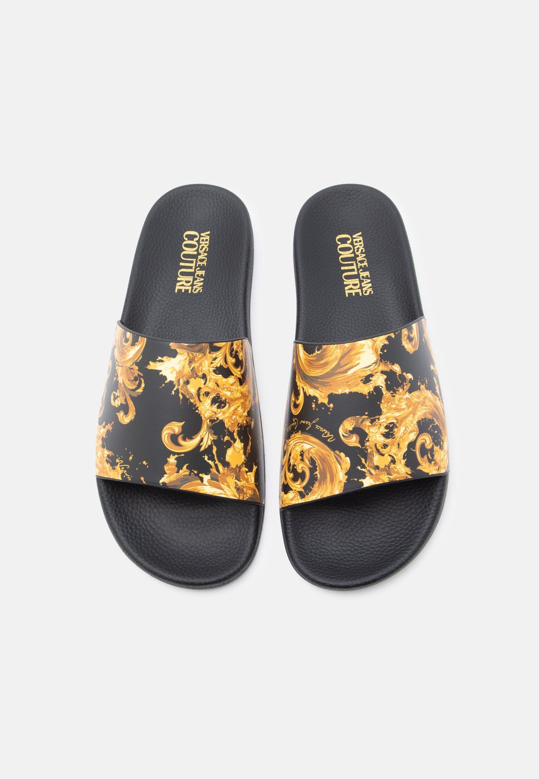FONDO - Pool slides - black/gold-coloured