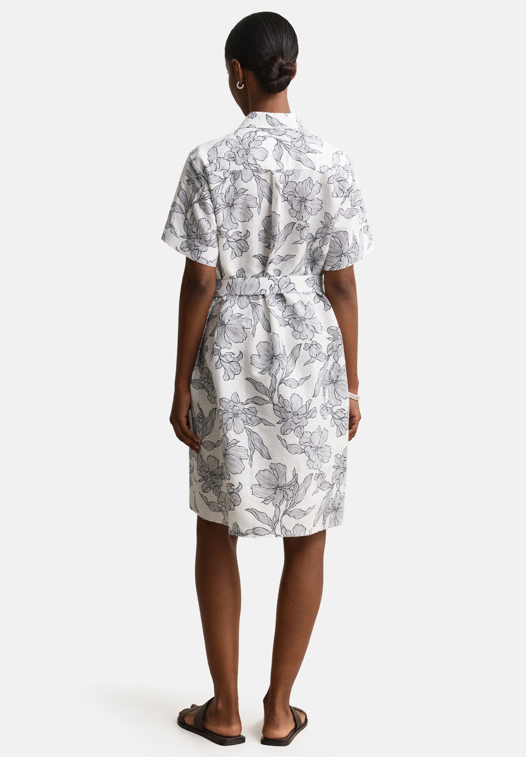 FLORAL PRINT SHIRT DRESS - Shirt dress - evening blue