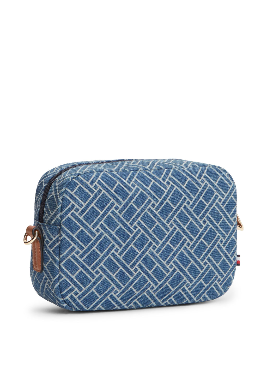 TH MONOGRAM DENIM CROSSBODY CAMERA BAG - Handbag - blue