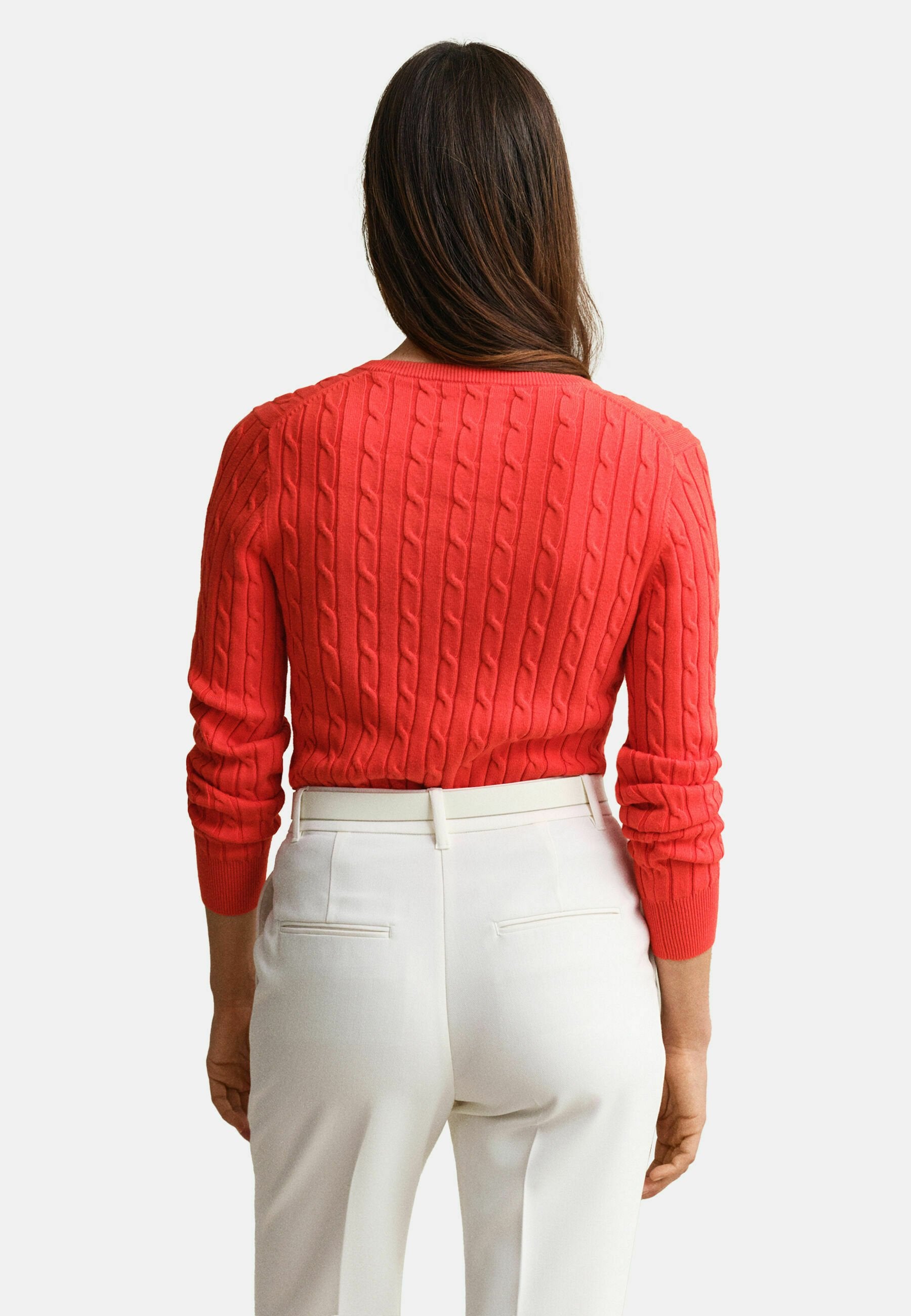 STRETCH CABLE V-NECK - Jumper - perfect red