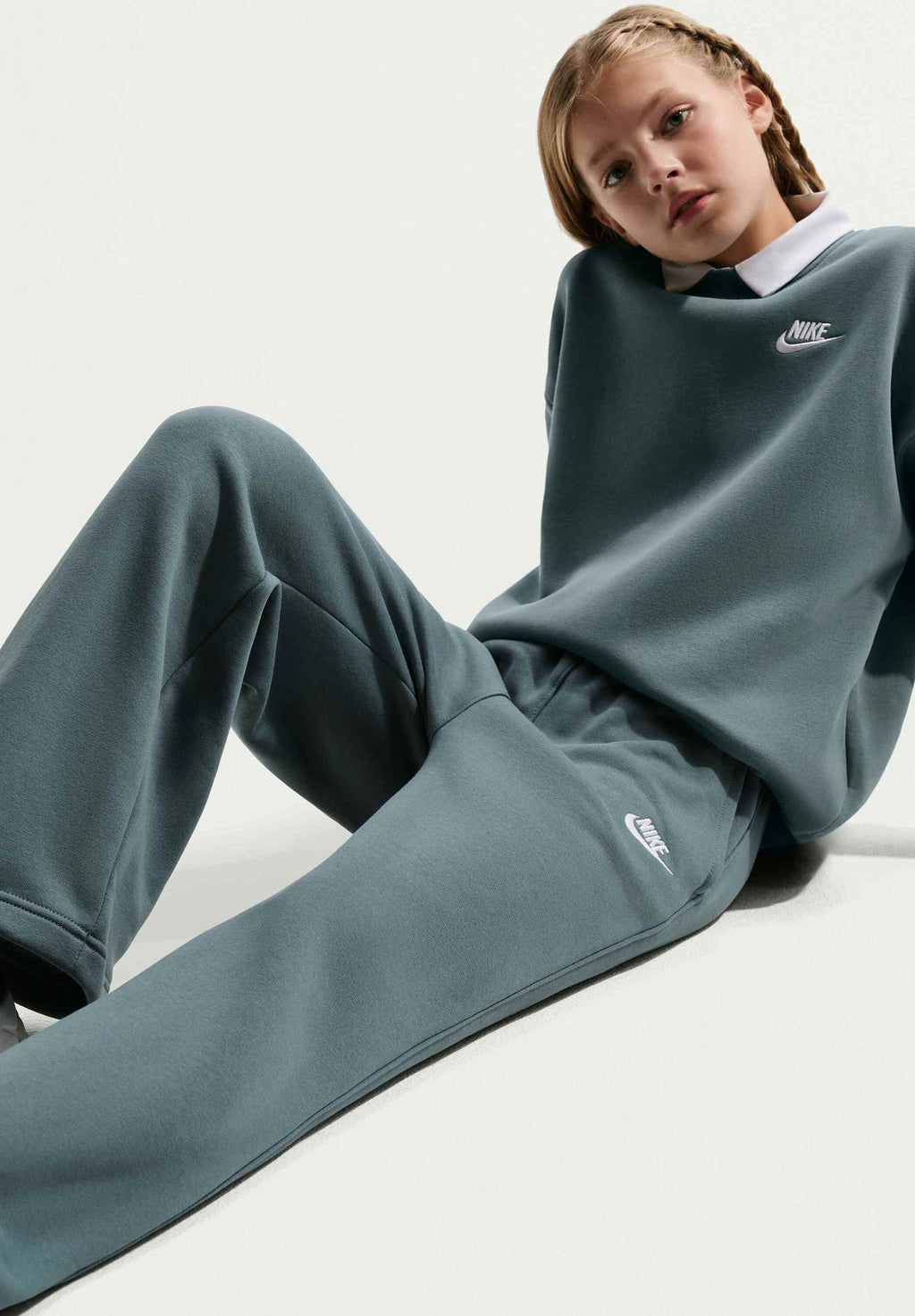 G NSW CLUB FLC WL PNT LBR UNISEX - Eşofman altı - mineral slate/mineral slate/beyaz