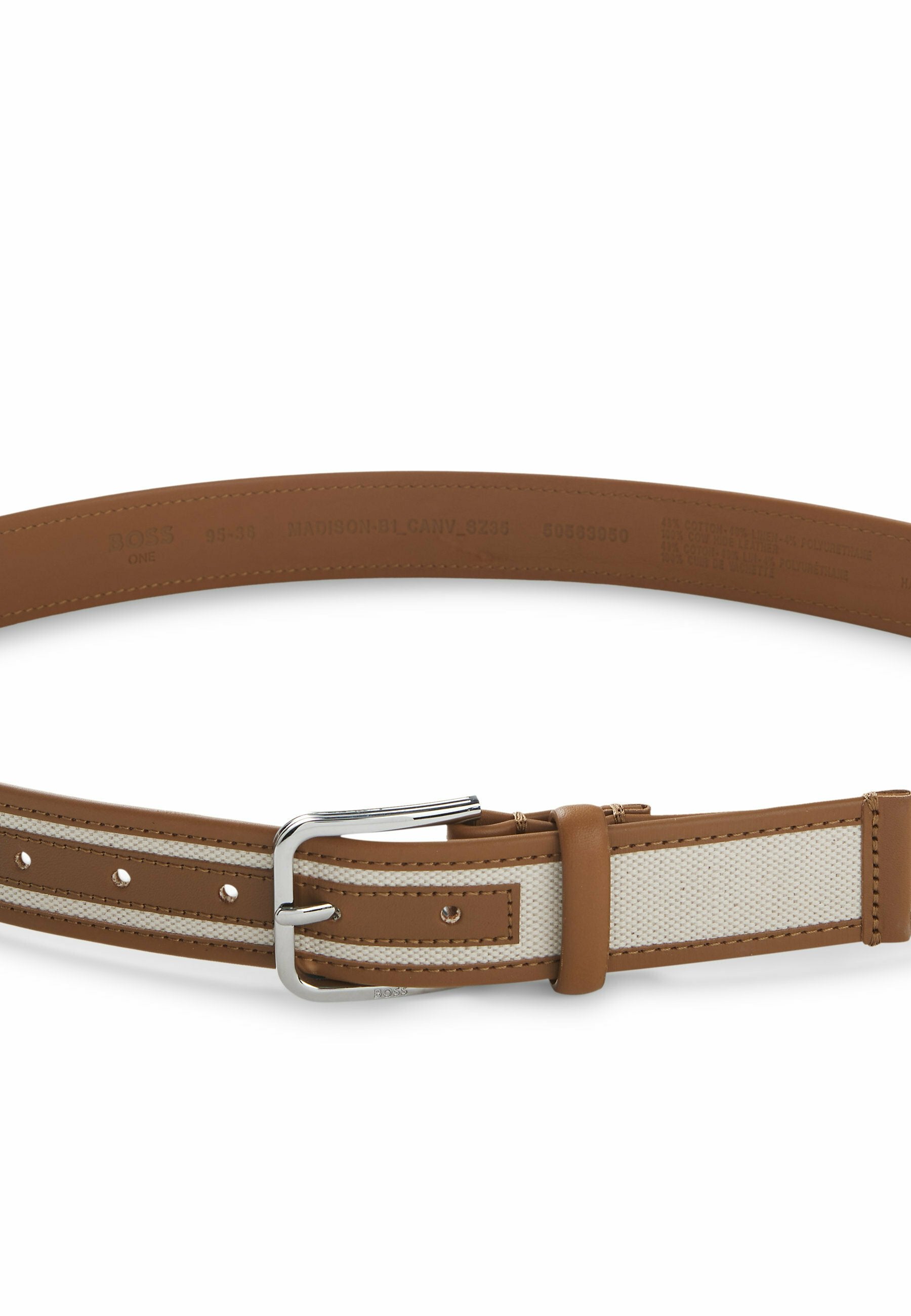 BOSS MADISON-B1_CANV_SZ35 - Belt - light beige five