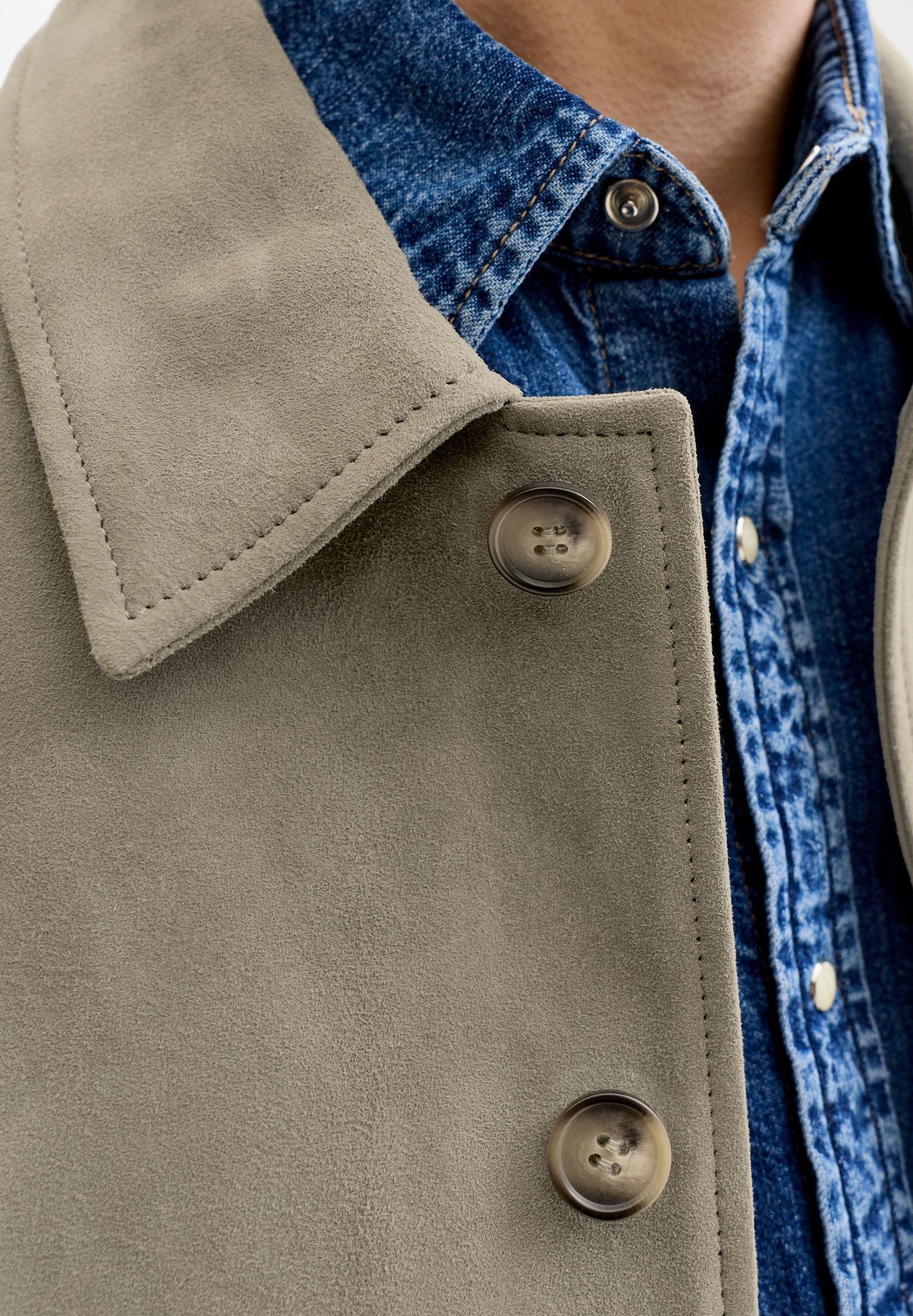 Suede Suede - Leather jacket - smokey olive