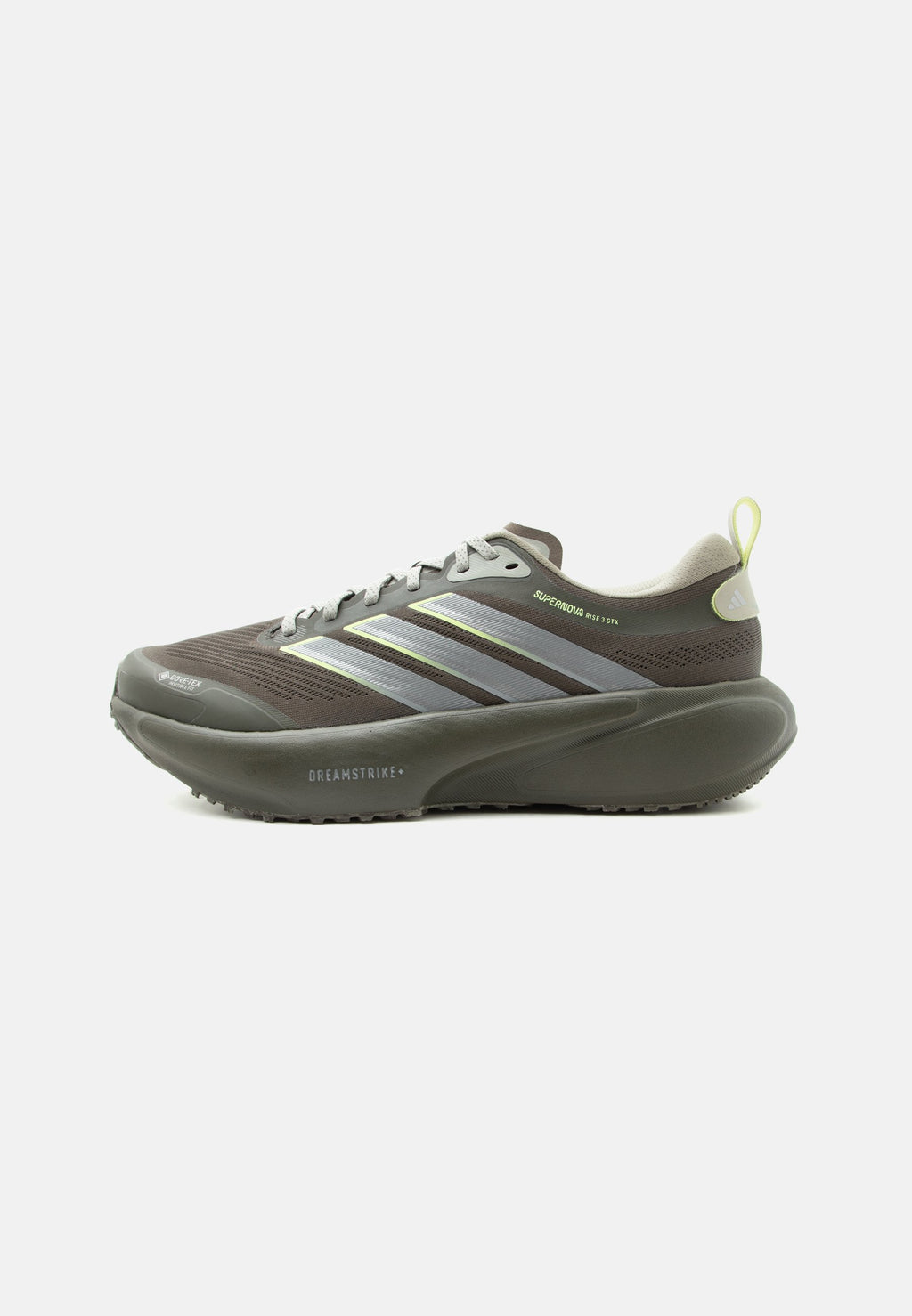 SUPERNOVA RISE 3 GTX M - Road running shoes - shadow olive/iron metallic/frozen lemon
