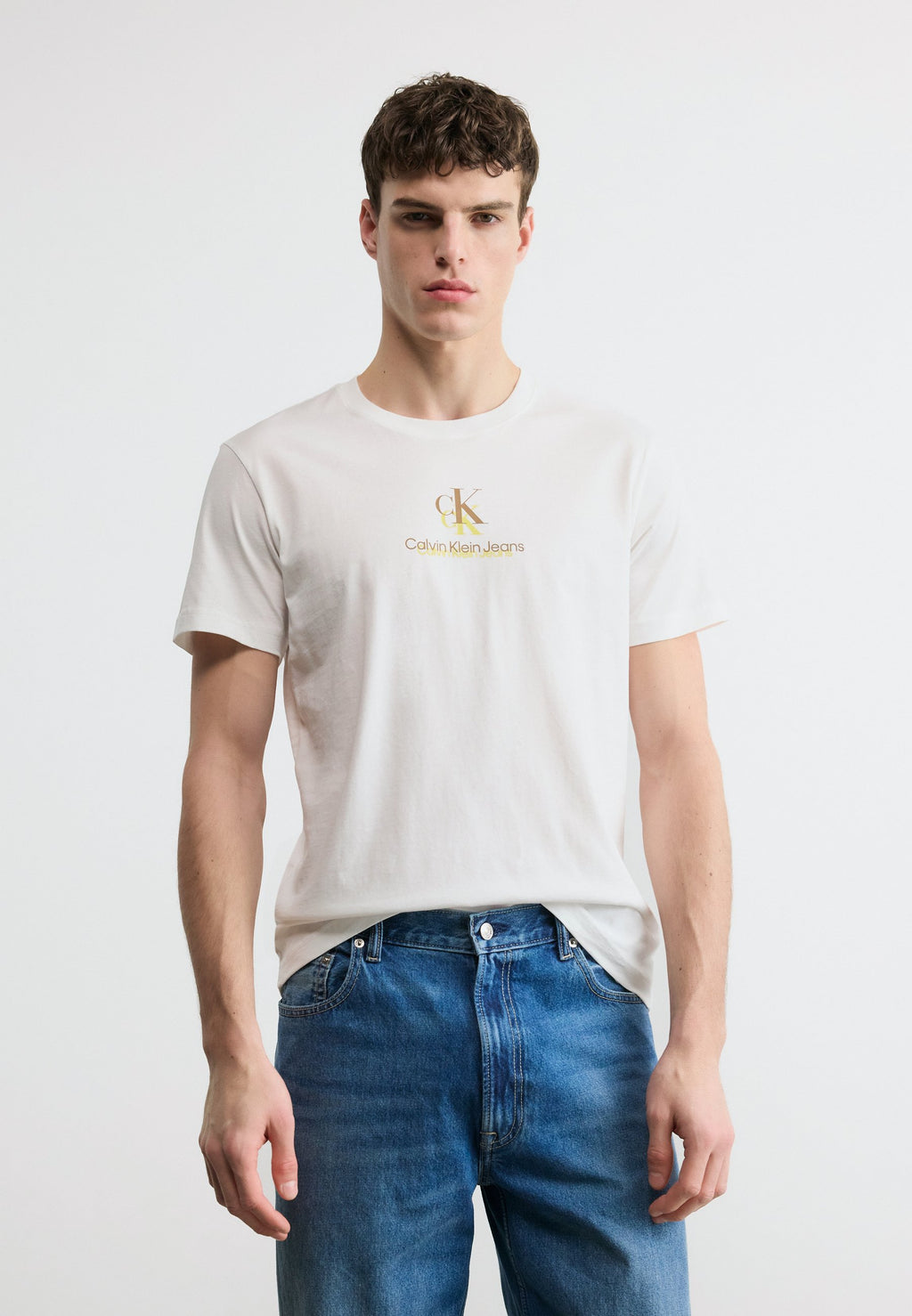 SHADOW LOGO TEE - Print T-shirt - bright white