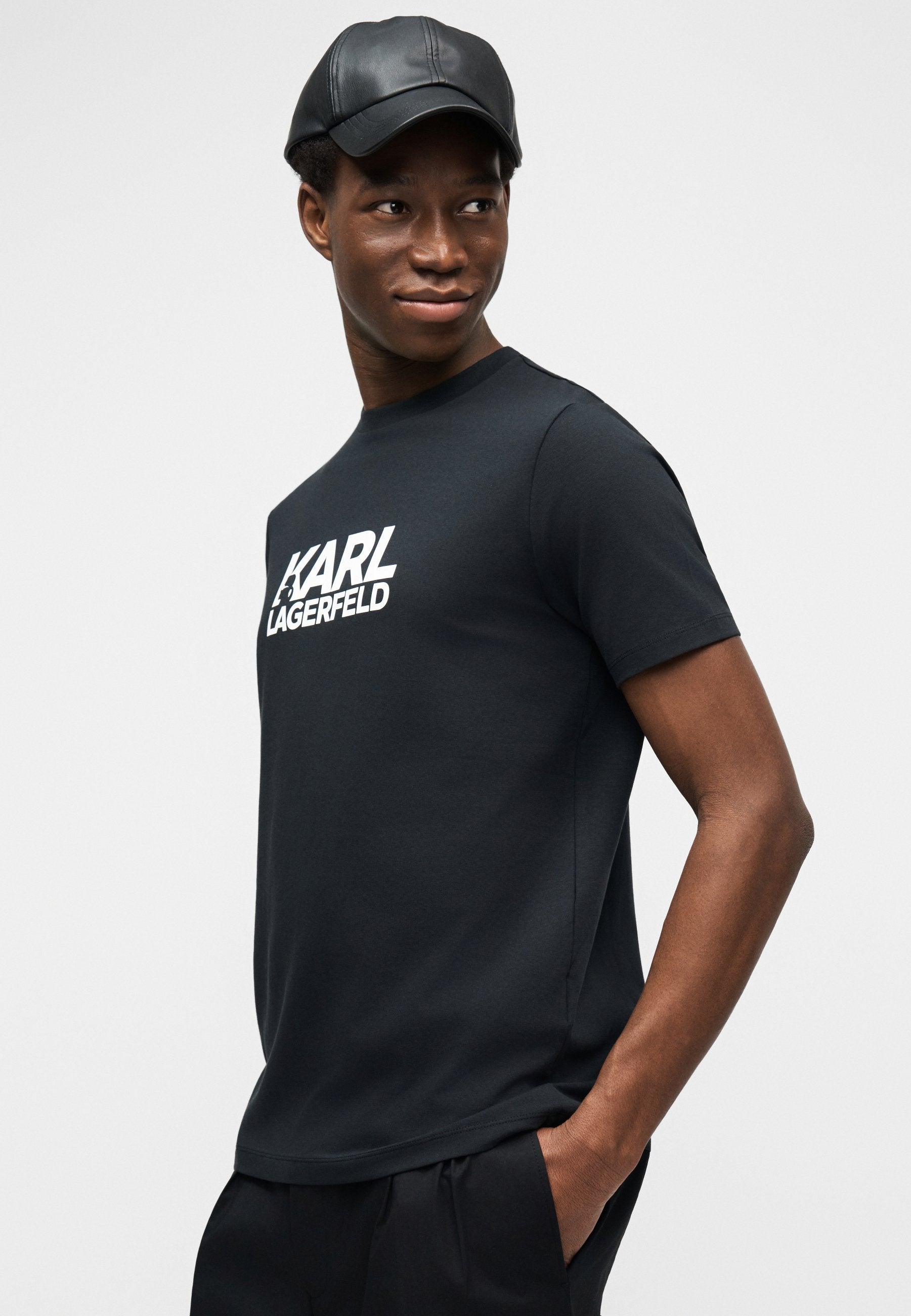 COL ROND - Tee-shirt imprimé - bleu nuit
