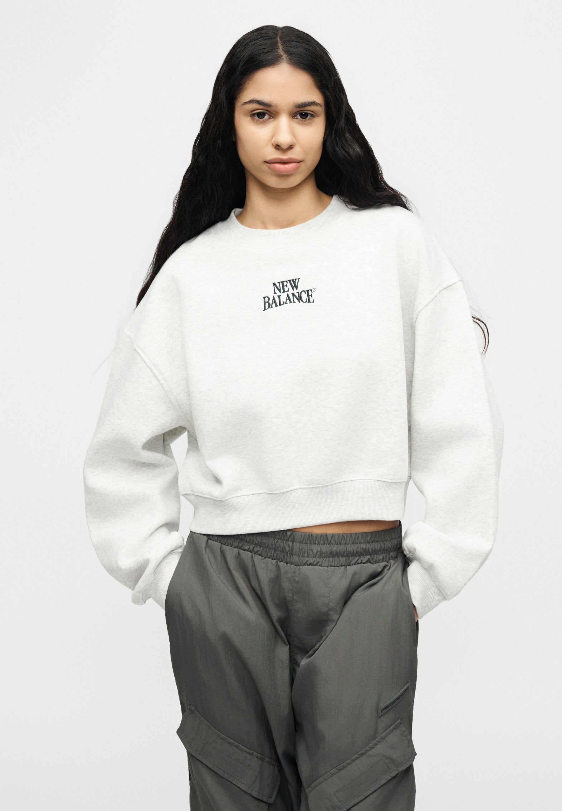 LINEAR HERITAGE CREW - Sweatshirt - ash heather