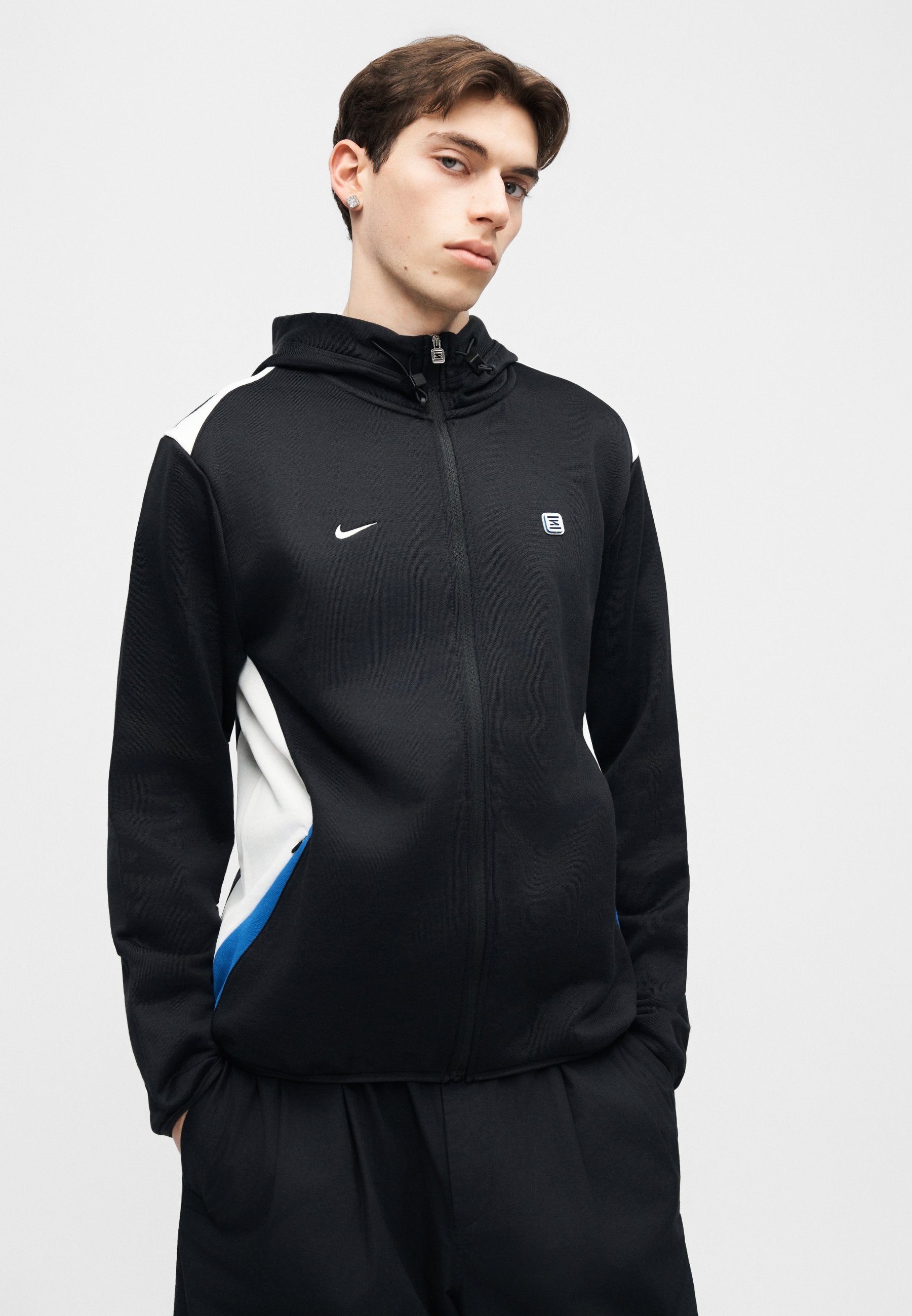 HOODIE SHOX - Zip-up sweatshirt - black/white/game royal