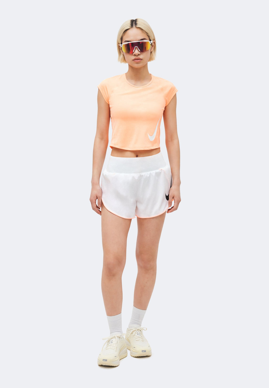 TEMPO  - Sports shorts - white/orange pulse/black