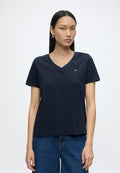 SHIELD V NECK - Basic T-shirt - evening blue
