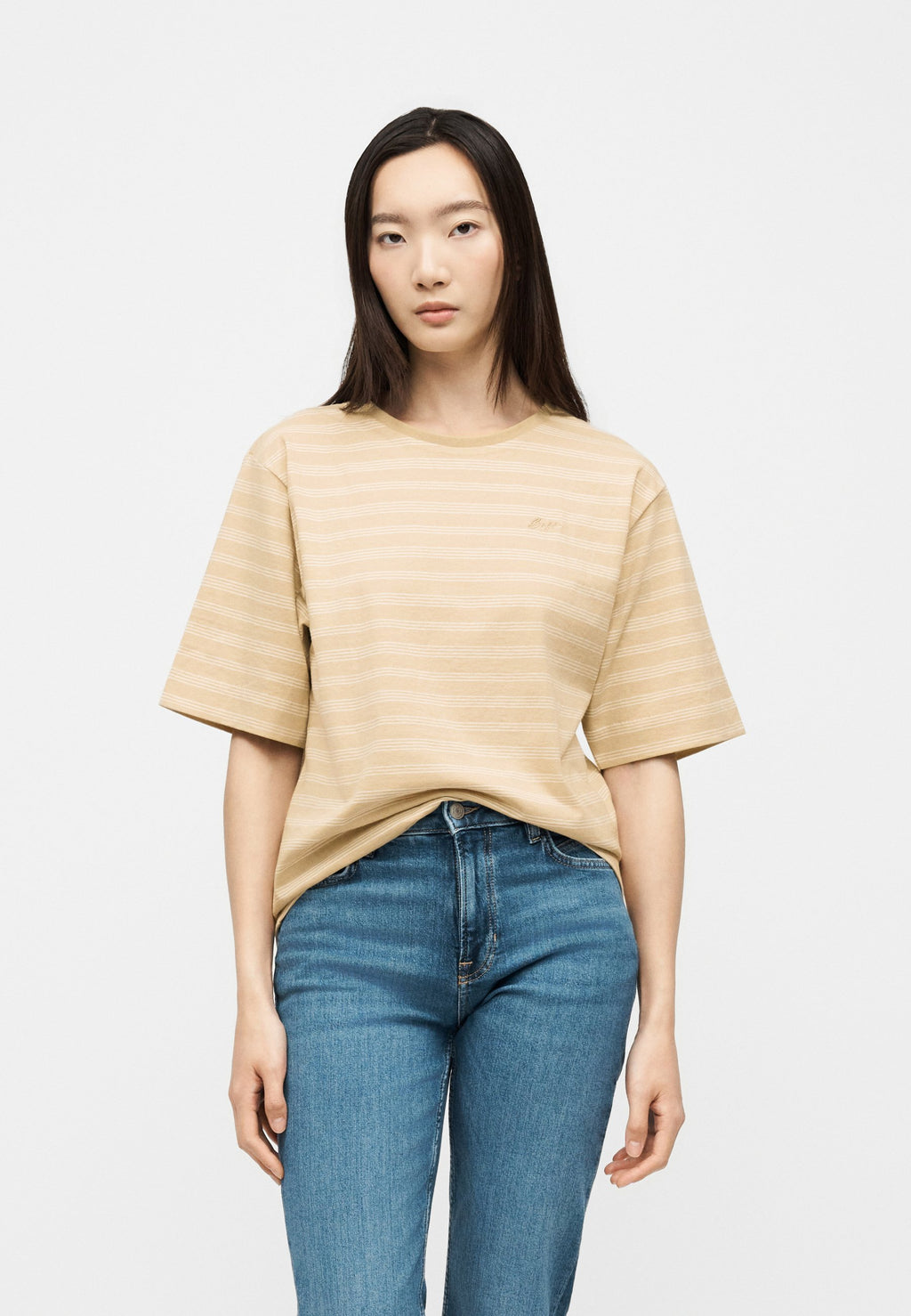STRIPE - Print T-shirt - beige