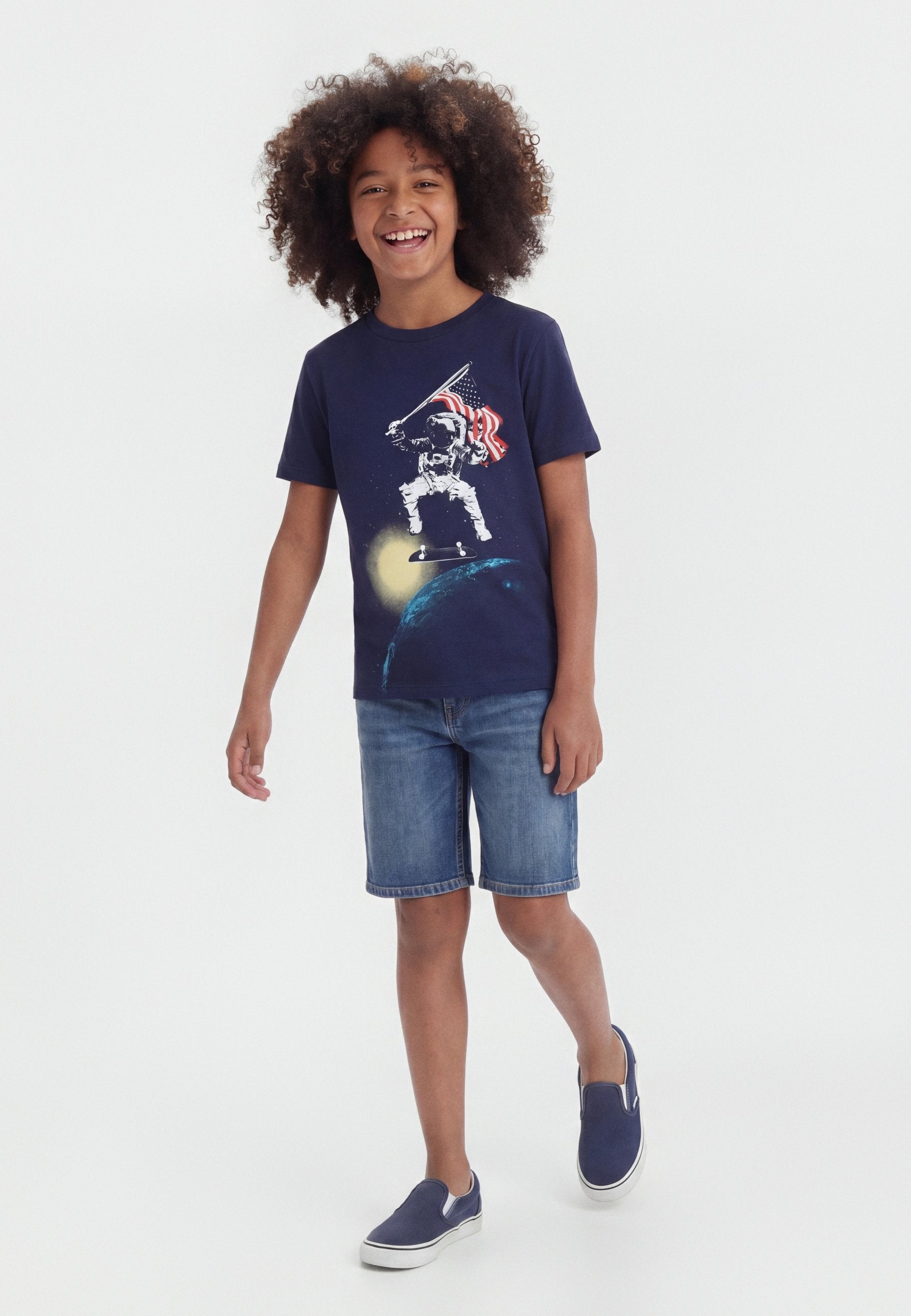 Print T-shirt - new navy