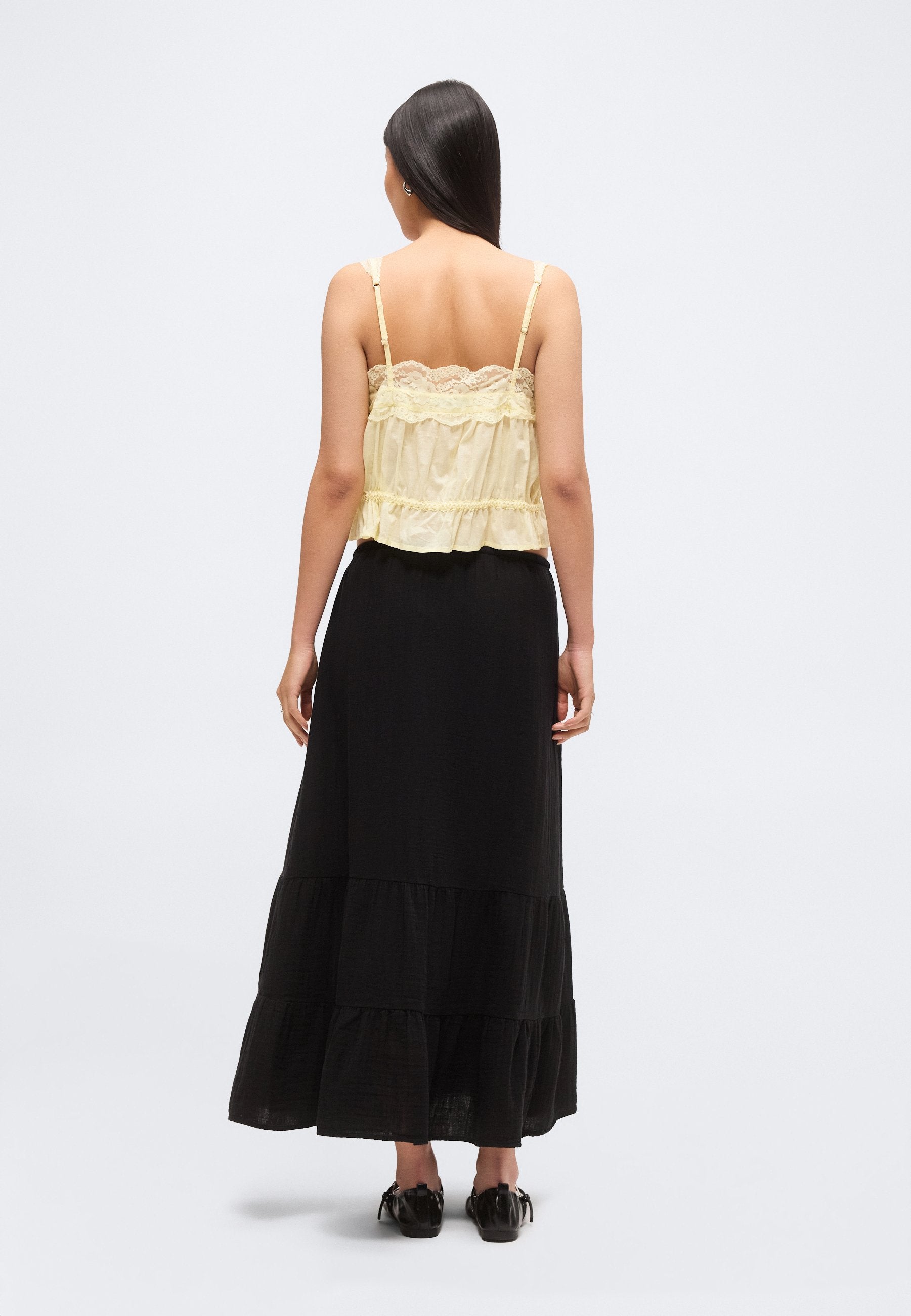 EWAIST SKIRT - Maxi skirt - true black