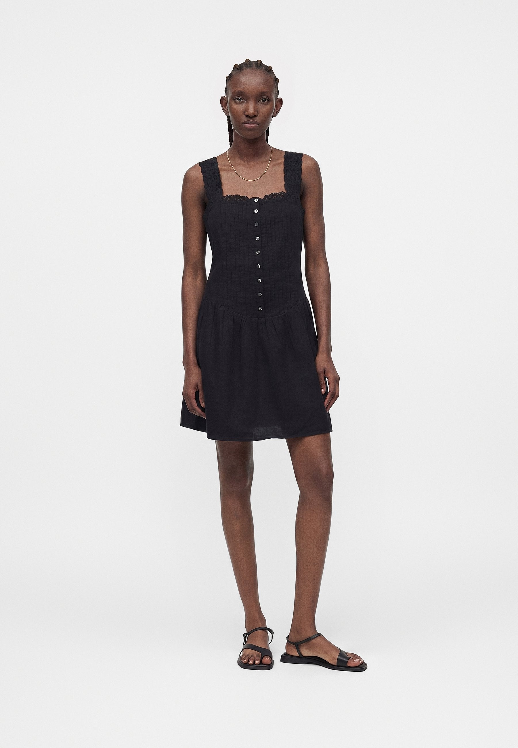 PINTUCK DROPWAIST DRESS - Day dress - true black