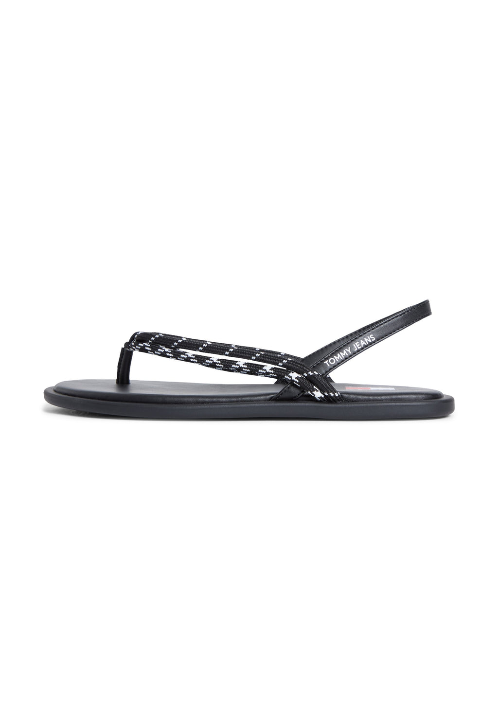 CLAQUETTES AVEC BRIDES EN CORDE ET ARRIÈRE OUVERT - Tongs entre-doigts - noir