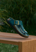 GIZEH LENA HEX CUPSOLES NARROW - Sandales à entre-doigts - bleu sarcelle foncé