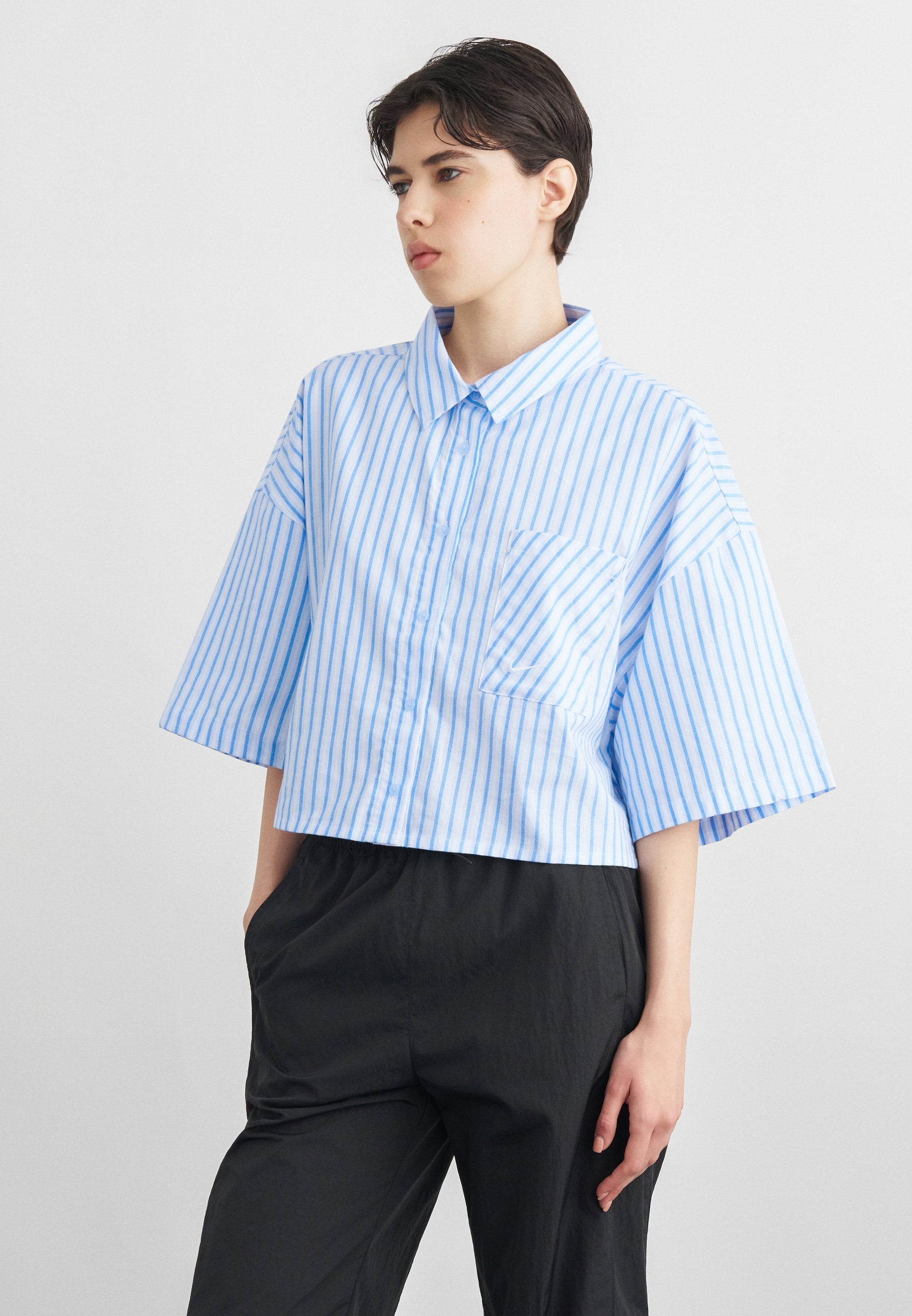 Button-down blouse - light blue