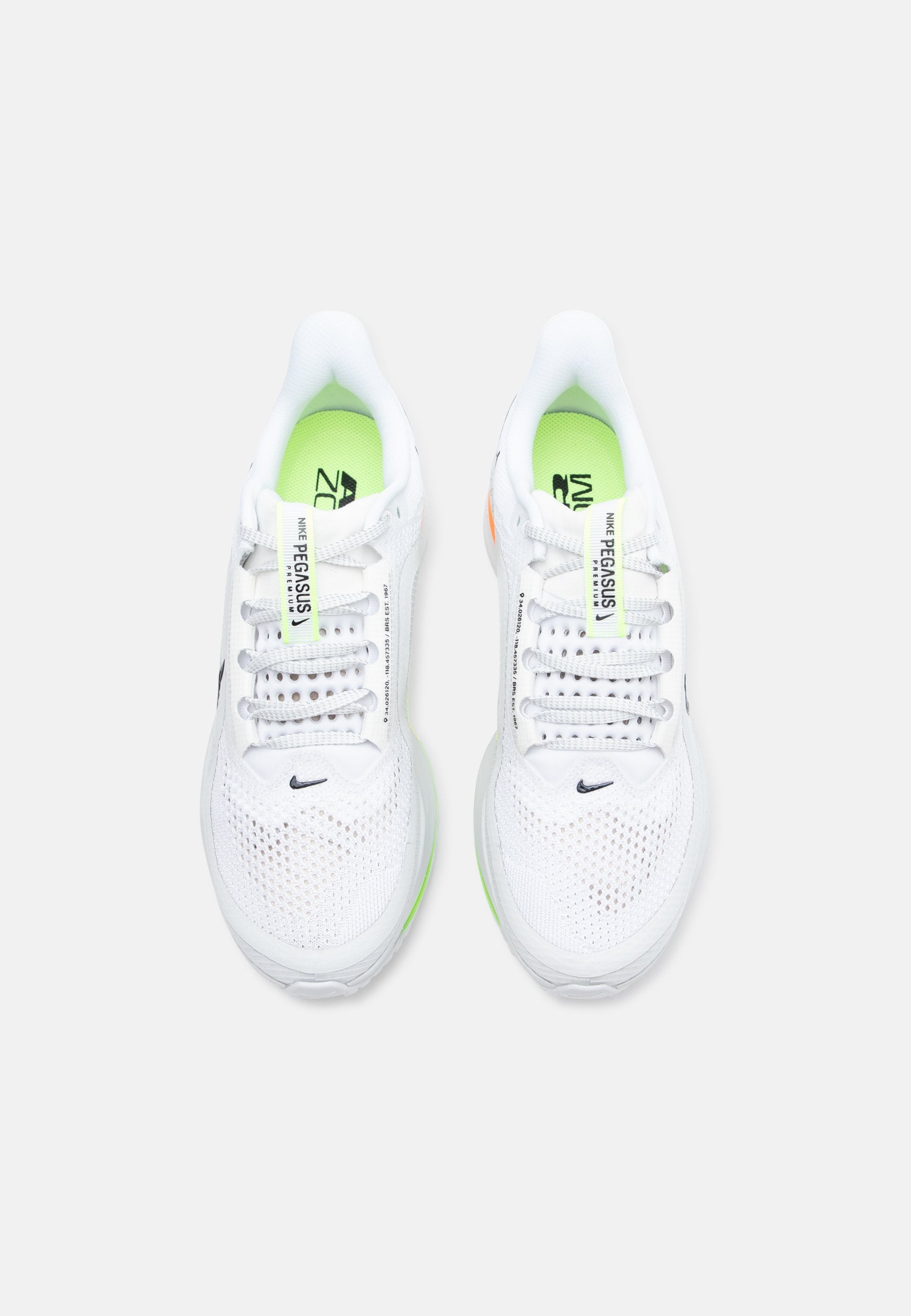 PEGASUS PREMIUM - Road running shoes - white/black/off white/volt/volt ice/total orange