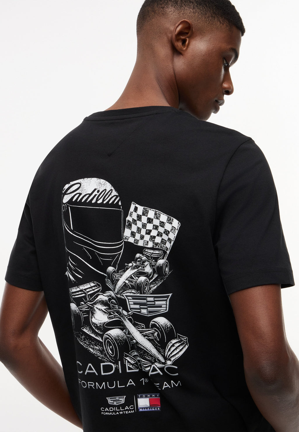 TH X CADILLAC FORMULA 1 TEAM CAR GRAPHIC BLACK TEE UNISEX - Print T-shirt - black