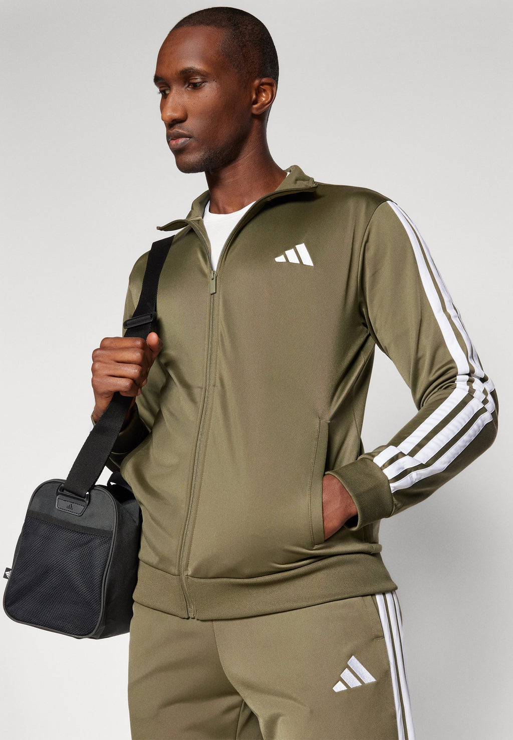 3 STRIPES - Tracksuit - olive strata/white