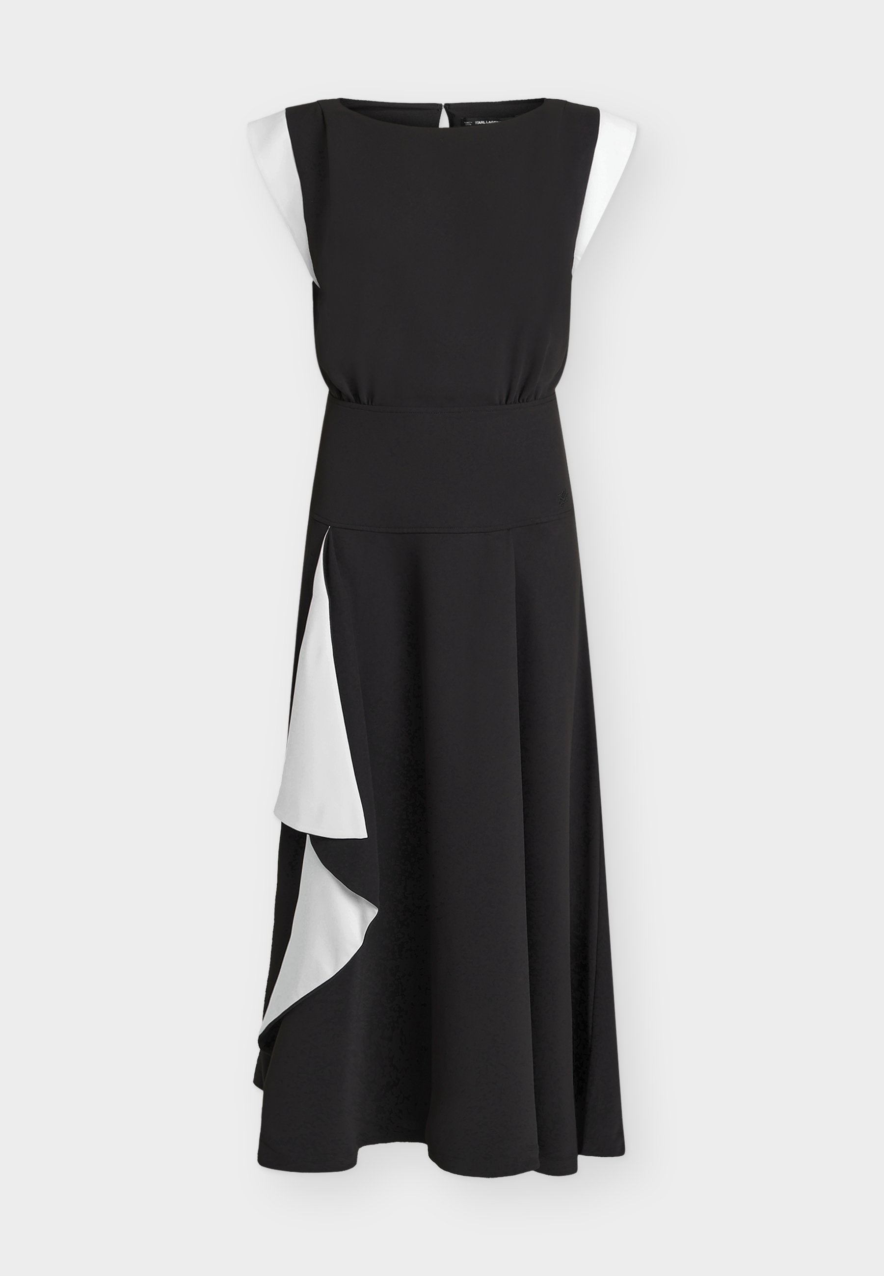 FRILL HEM MAXI - Day dress - black/white
