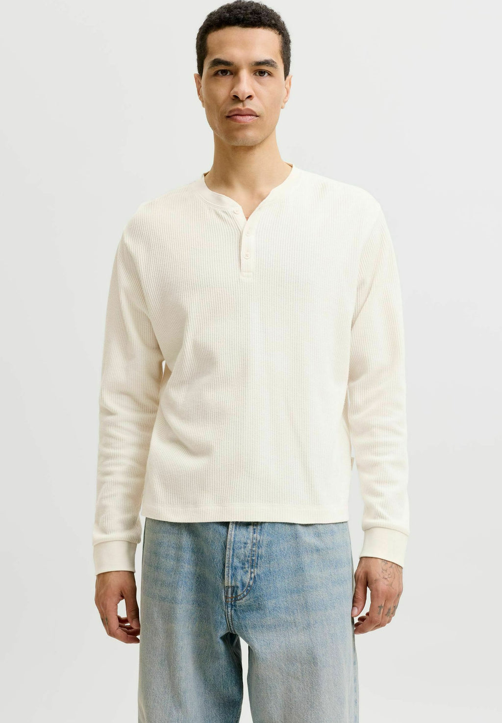 LONGSLEEVED T-SHIRT PLAIN LONGSLEEVED T-SHIRT - Long sleeved top - antique white