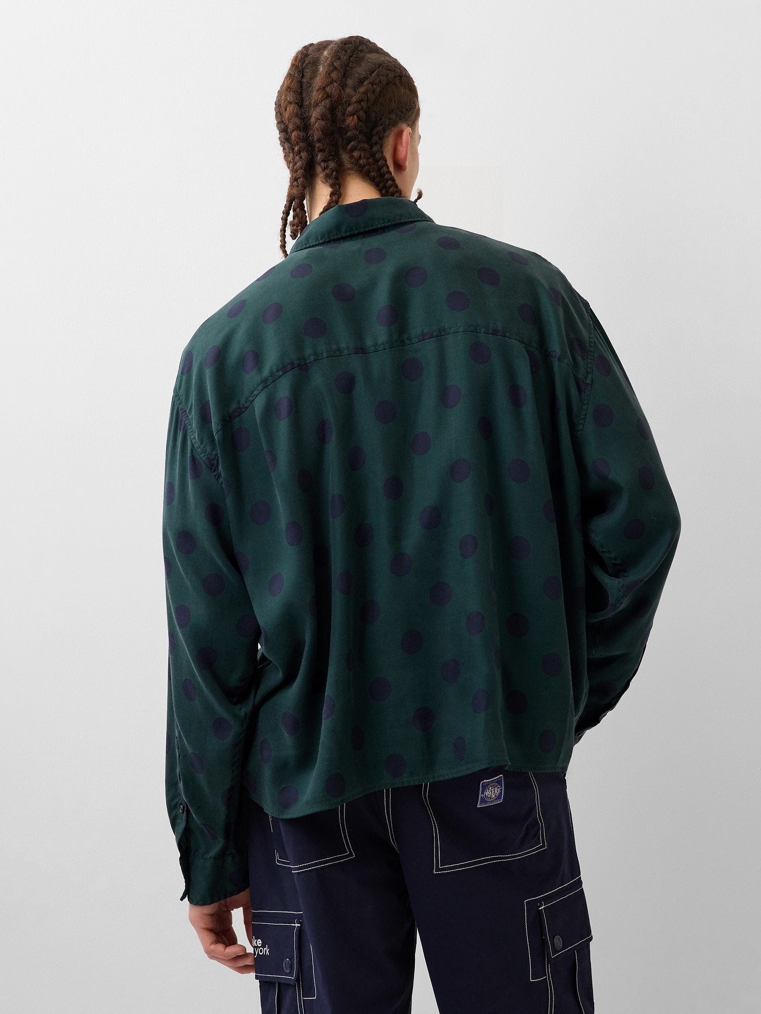 GAP AWAKE NY TWILL DOTTED BIG SHIRT - Button-down blouse - campus green
