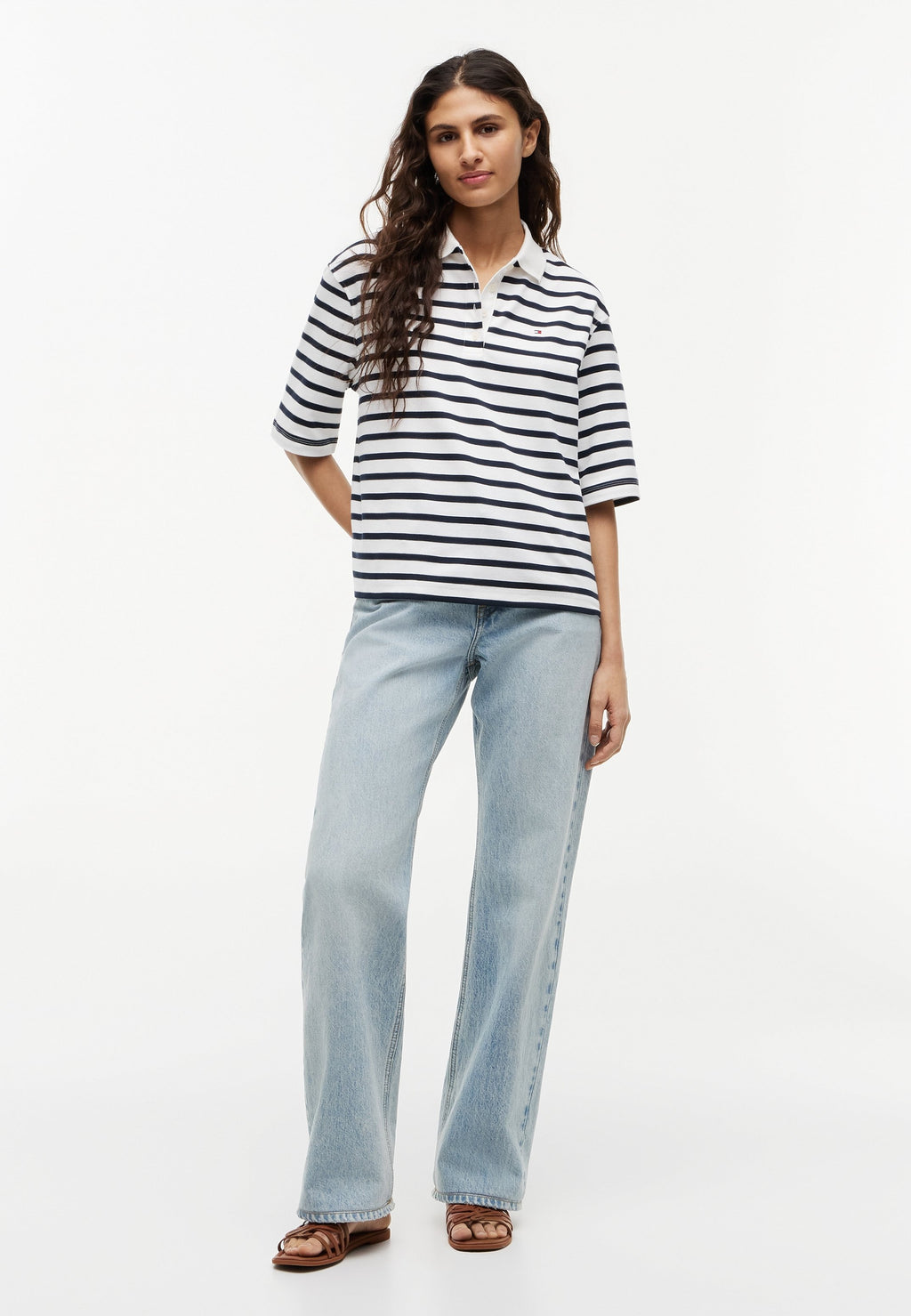 INTERLOCK - Print T-shirt - breton stripe ecru/dark night navy